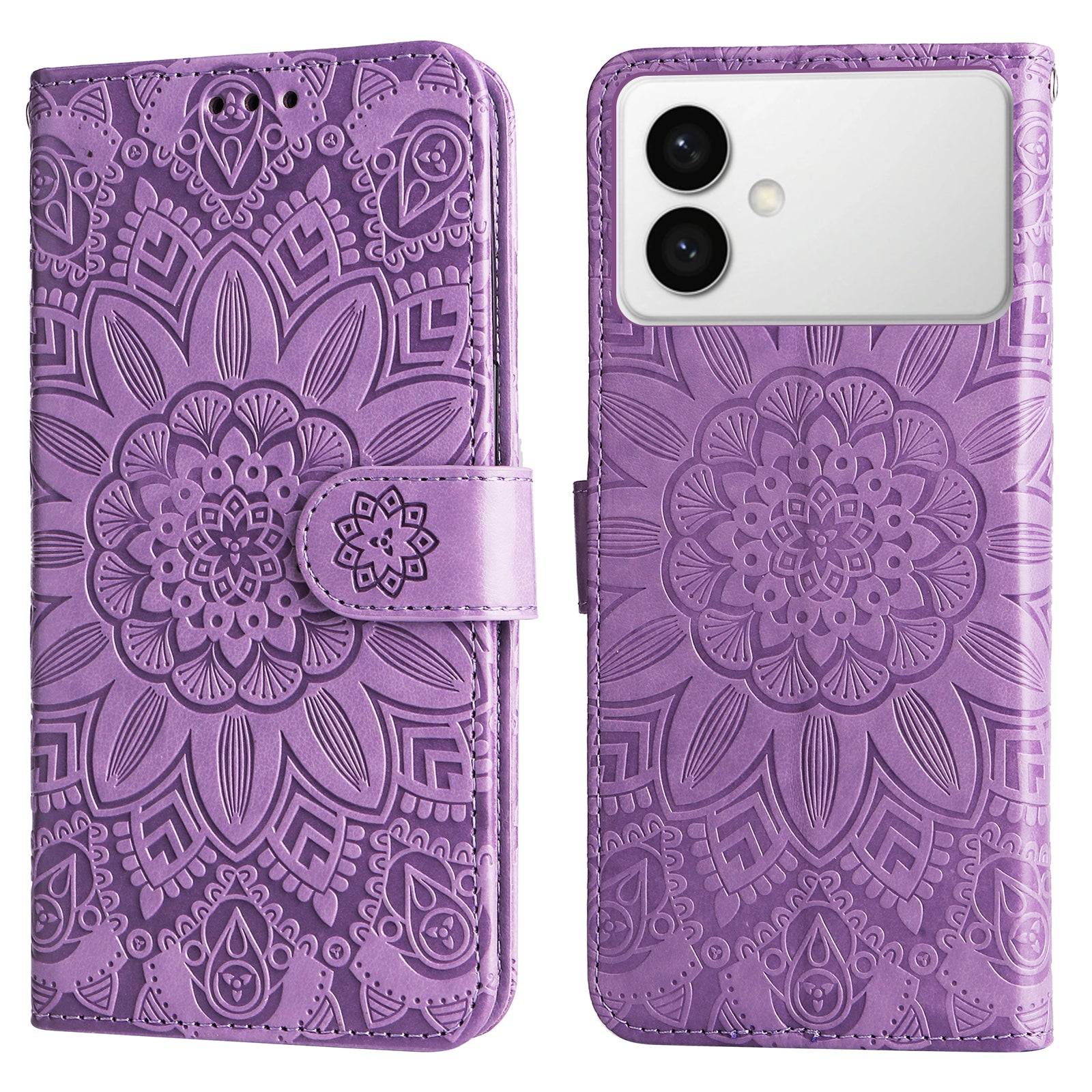 For-Samsung-Galaxy-S26-Edge-Case-Sunflower-Imprint-Leather-Wallet-Phone-Cover-Purple