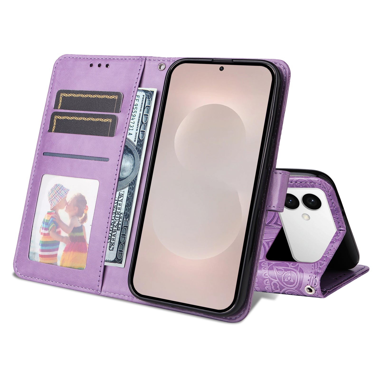 For-Samsung-Galaxy-S26-Edge-Case-Sunflower-Imprint-Leather-Wallet-Phone-Cover-Purple