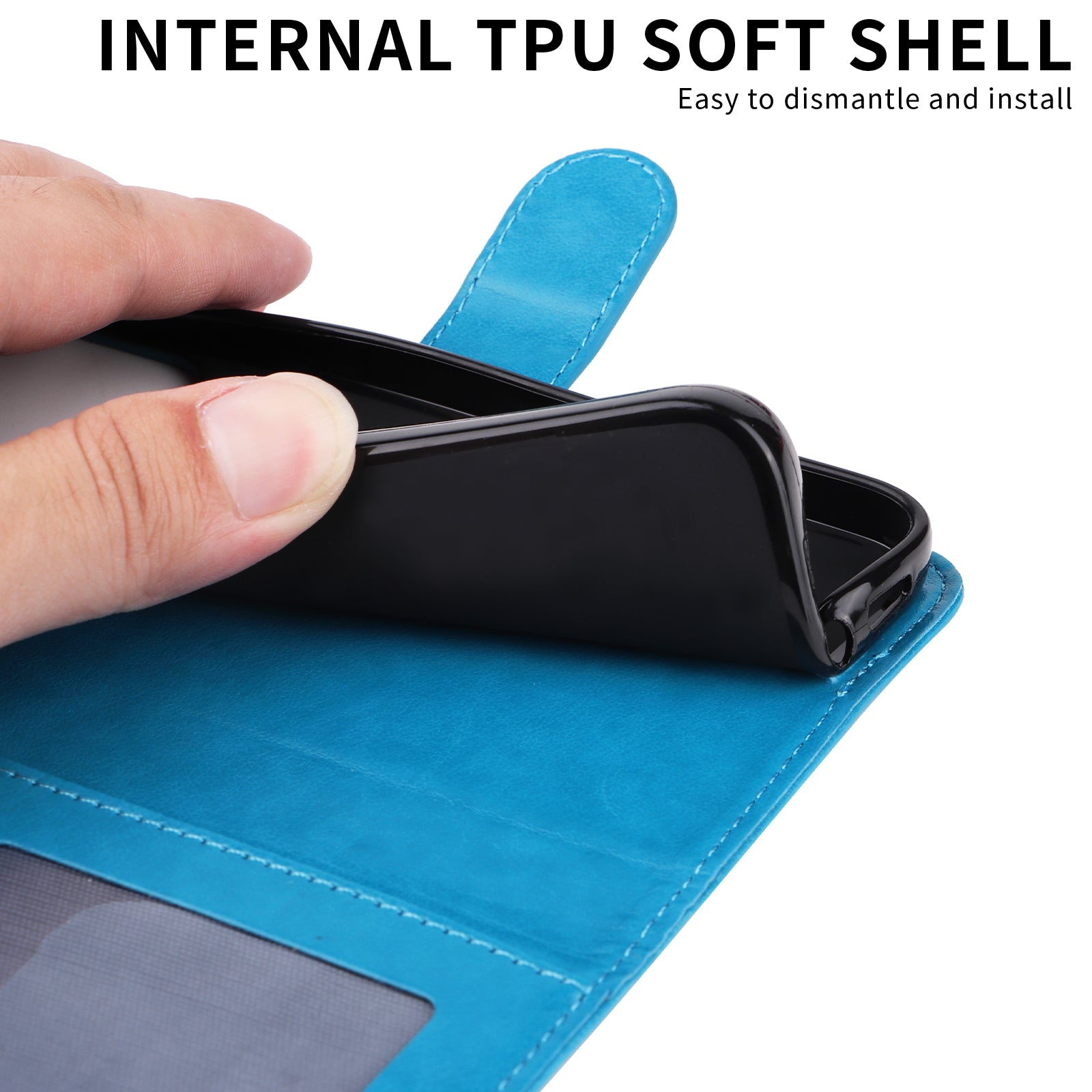 For-Samsung-Galaxy-S26-Edge-Case-Sunflower-Imprint-Leather-Wallet-Phone-Cover-Blue