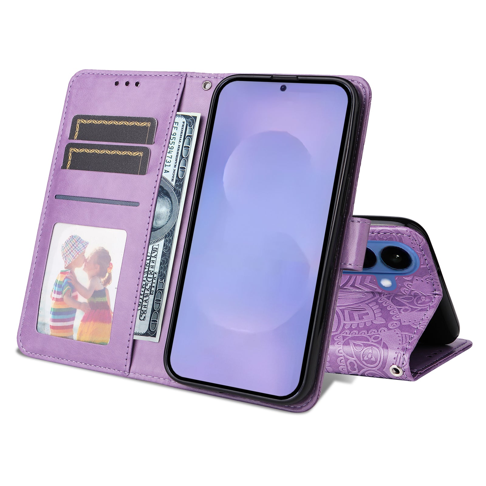 For-Samsung-Galaxy-S26-/-S26-Pro-Case-Sunflower-Imprint-Leather-Wallet-Phone-Cover-Purple