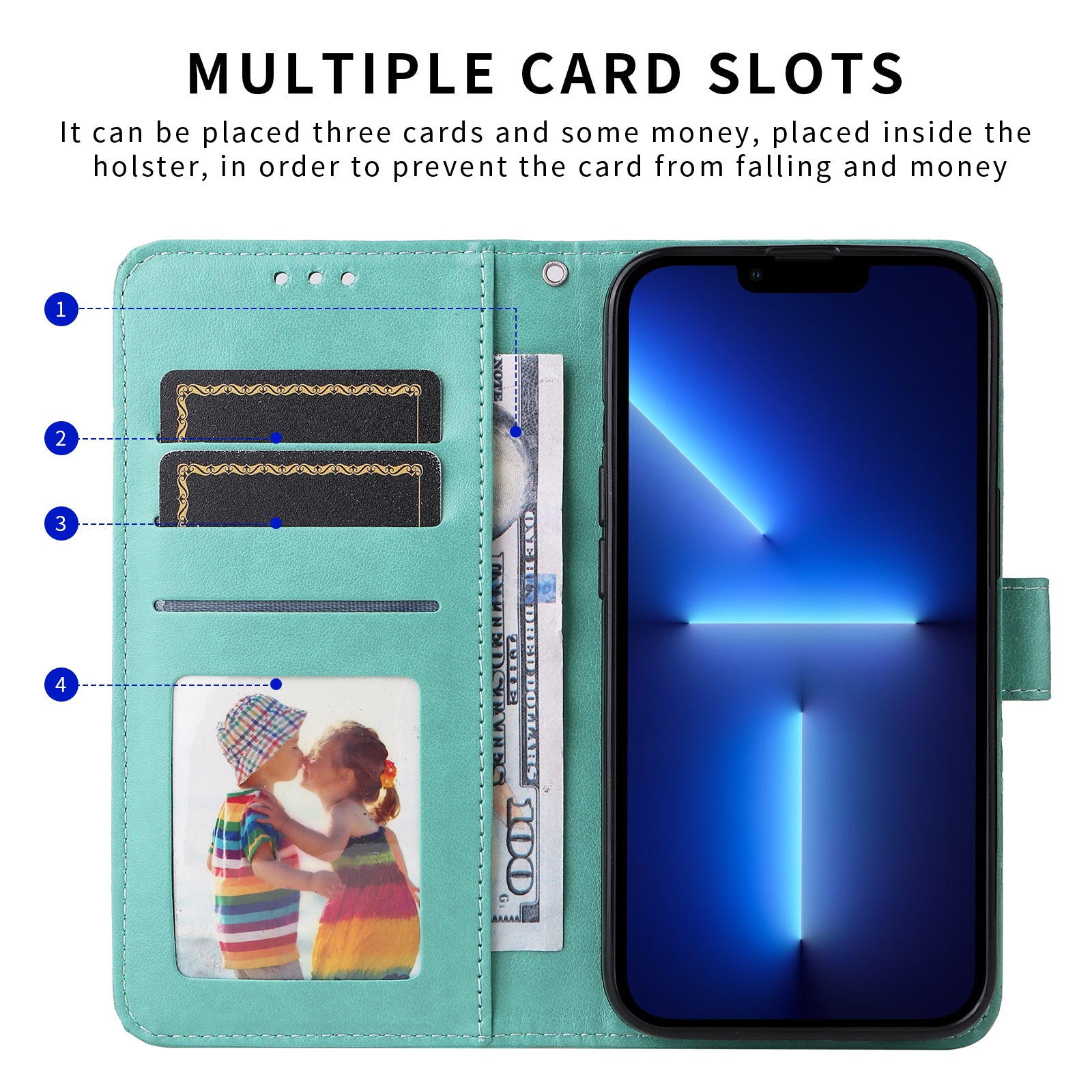 For-Samsung-Galaxy-S26-Ultra-Case-Sunflower-Imprint-Leather-Wallet-Phone-Cover-Green