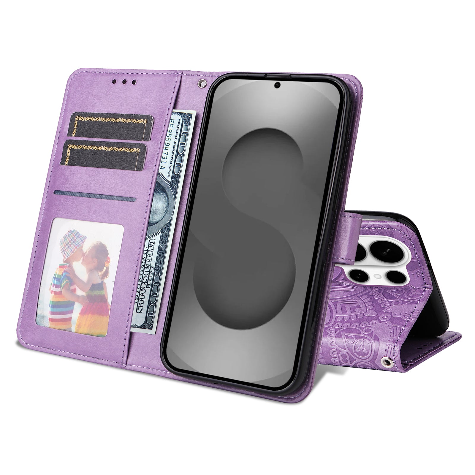 For-Samsung-Galaxy-S26-Ultra-Case-Sunflower-Imprint-Leather-Wallet-Phone-Cover-Purple