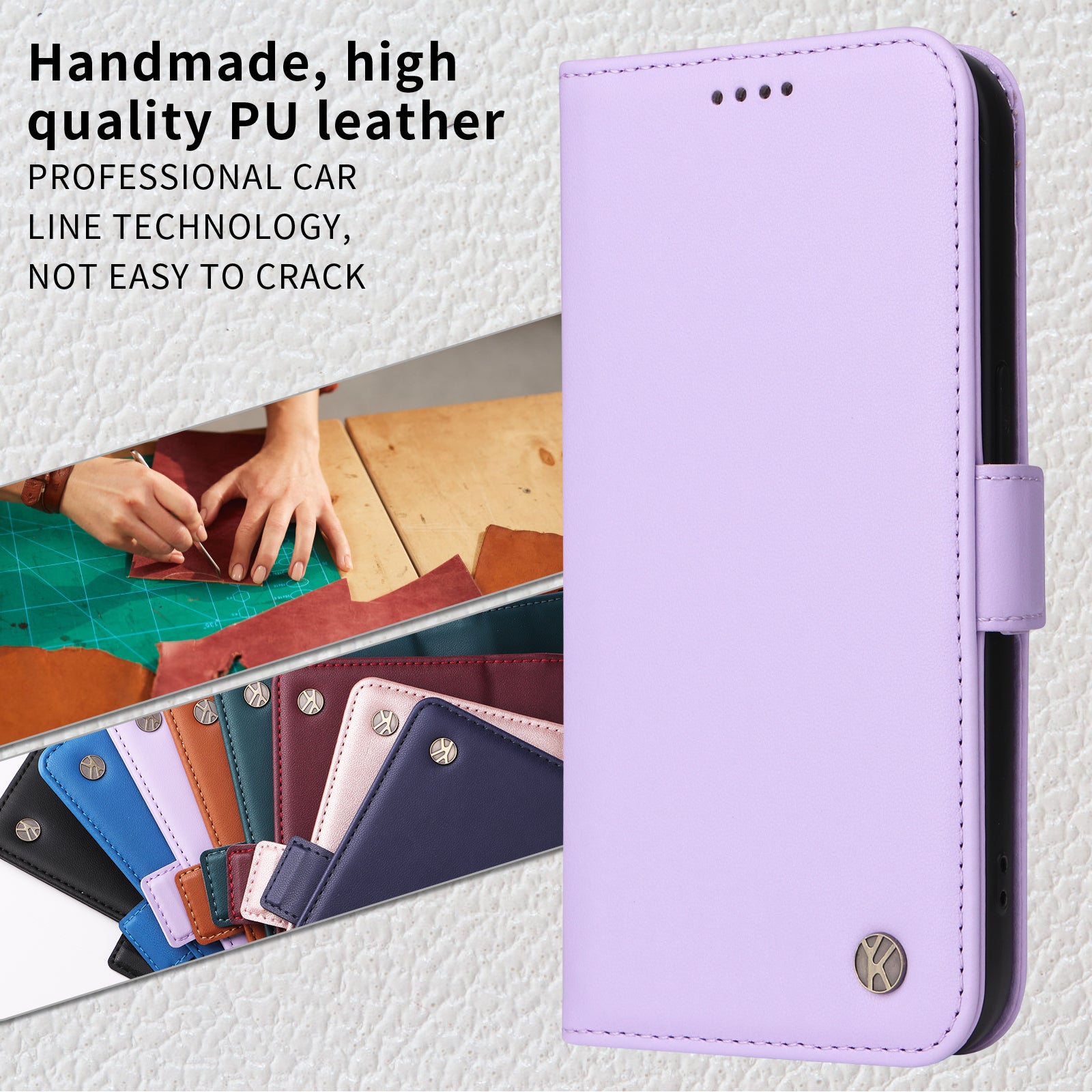 For-Samsung-Galaxy-S26-Edge-Wallet-Phone-Case-YIKATU-YK-003-Leather-Stand-Cover-Light-Purple