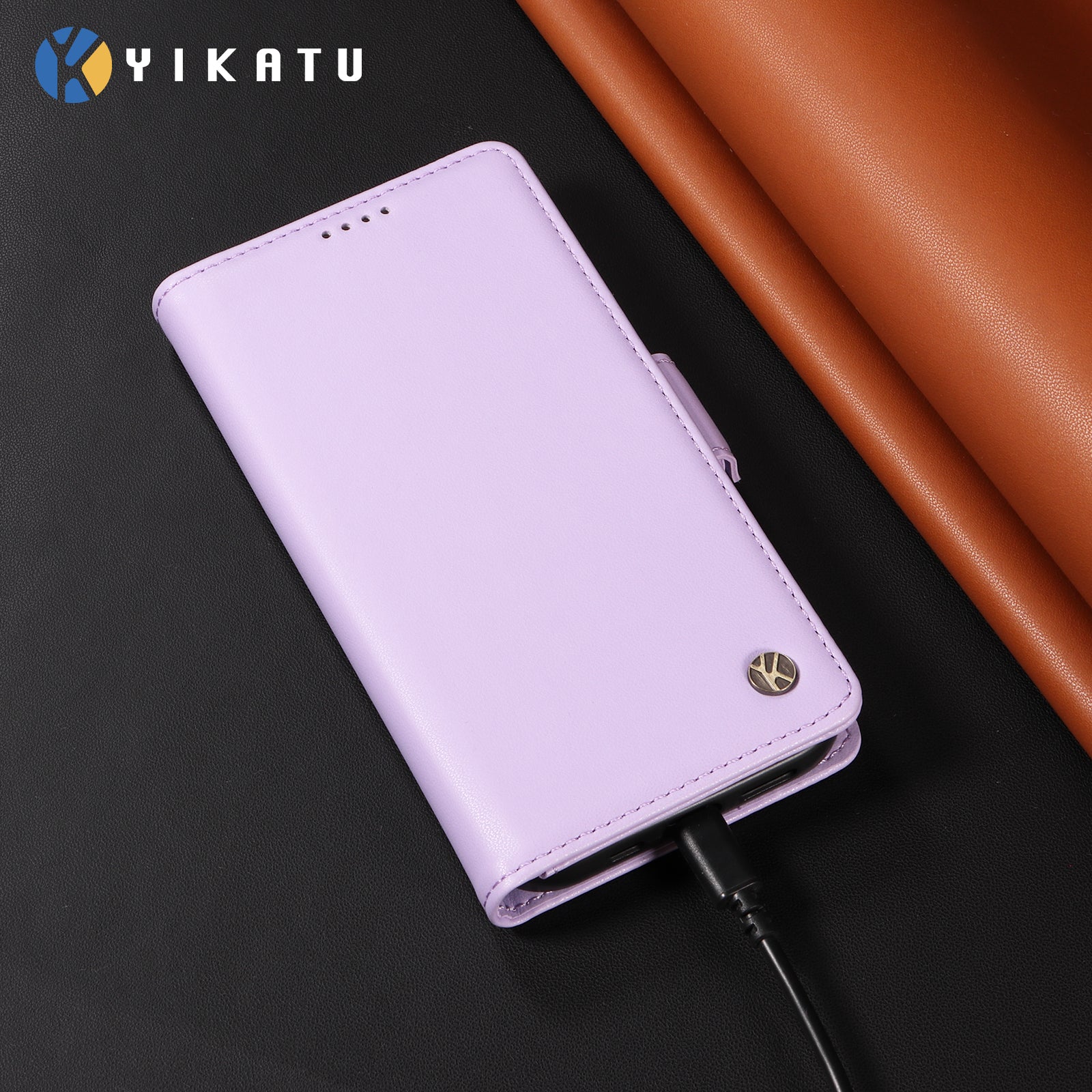 For-Samsung-Galaxy-S26-Edge-Wallet-Phone-Case-YIKATU-YK-003-Leather-Stand-Cover-Light-Purple