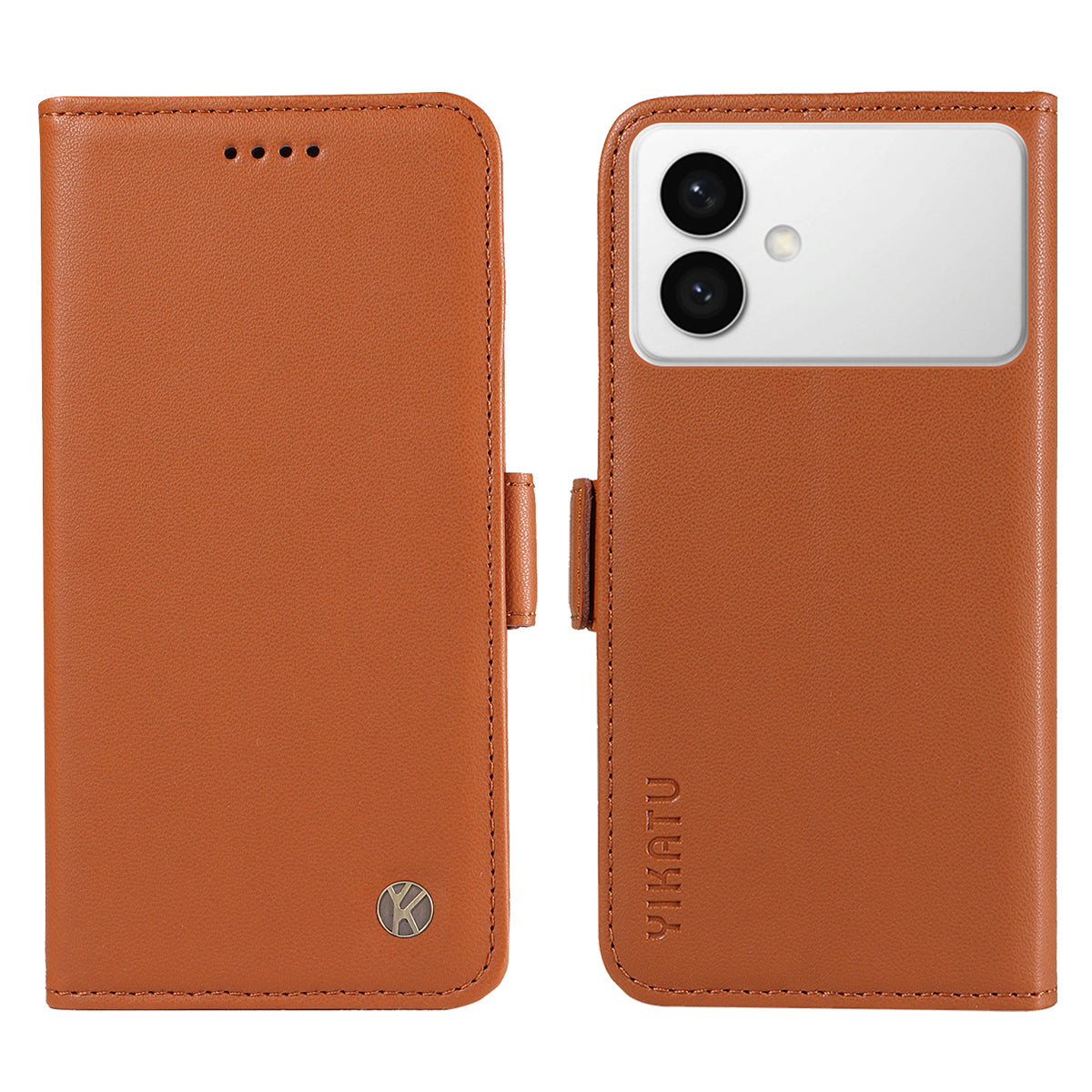 For-Samsung-Galaxy-S26-Edge-Wallet-Phone-Case-YIKATU-YK-003-Leather-Stand-Cover-Brown
