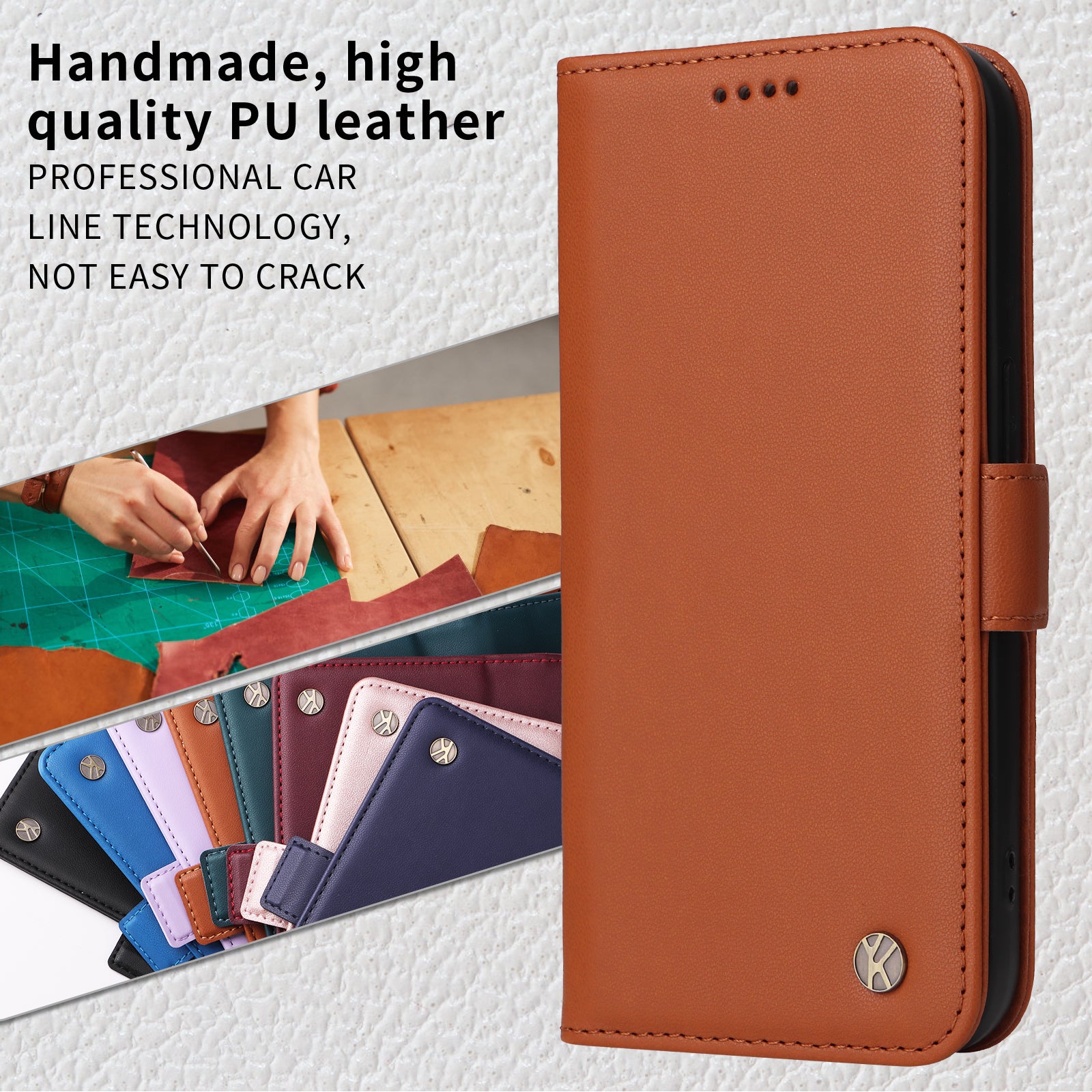 For-Samsung-Galaxy-S26-Edge-Wallet-Phone-Case-YIKATU-YK-003-Leather-Stand-Cover-Brown