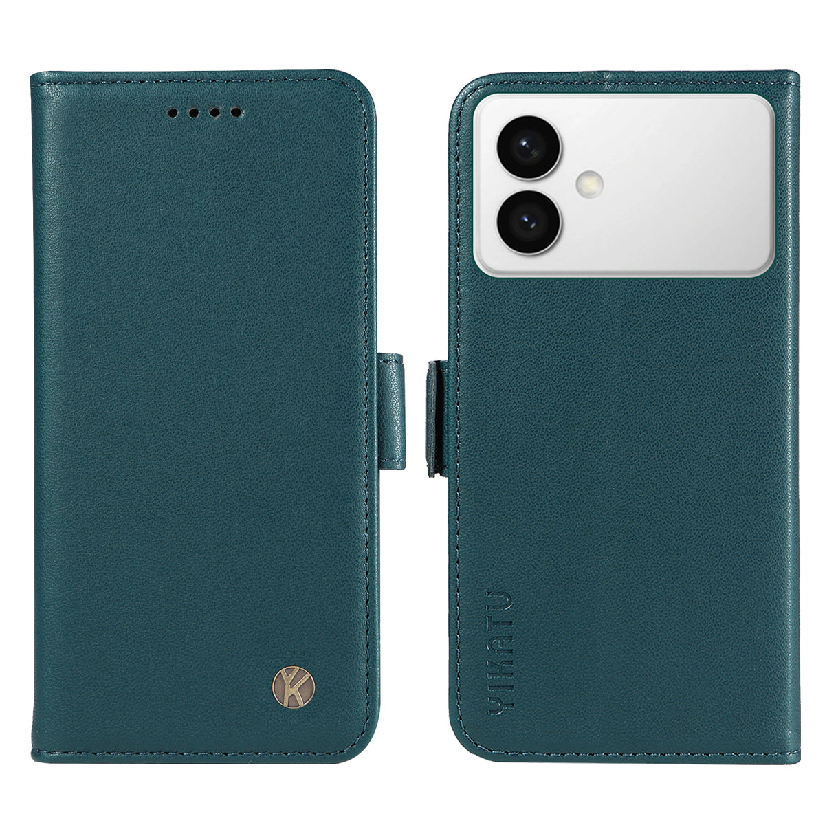 For-Samsung-Galaxy-S26-Edge-Wallet-Phone-Case-YIKATU-YK-003-Leather-Stand-Cover-Green