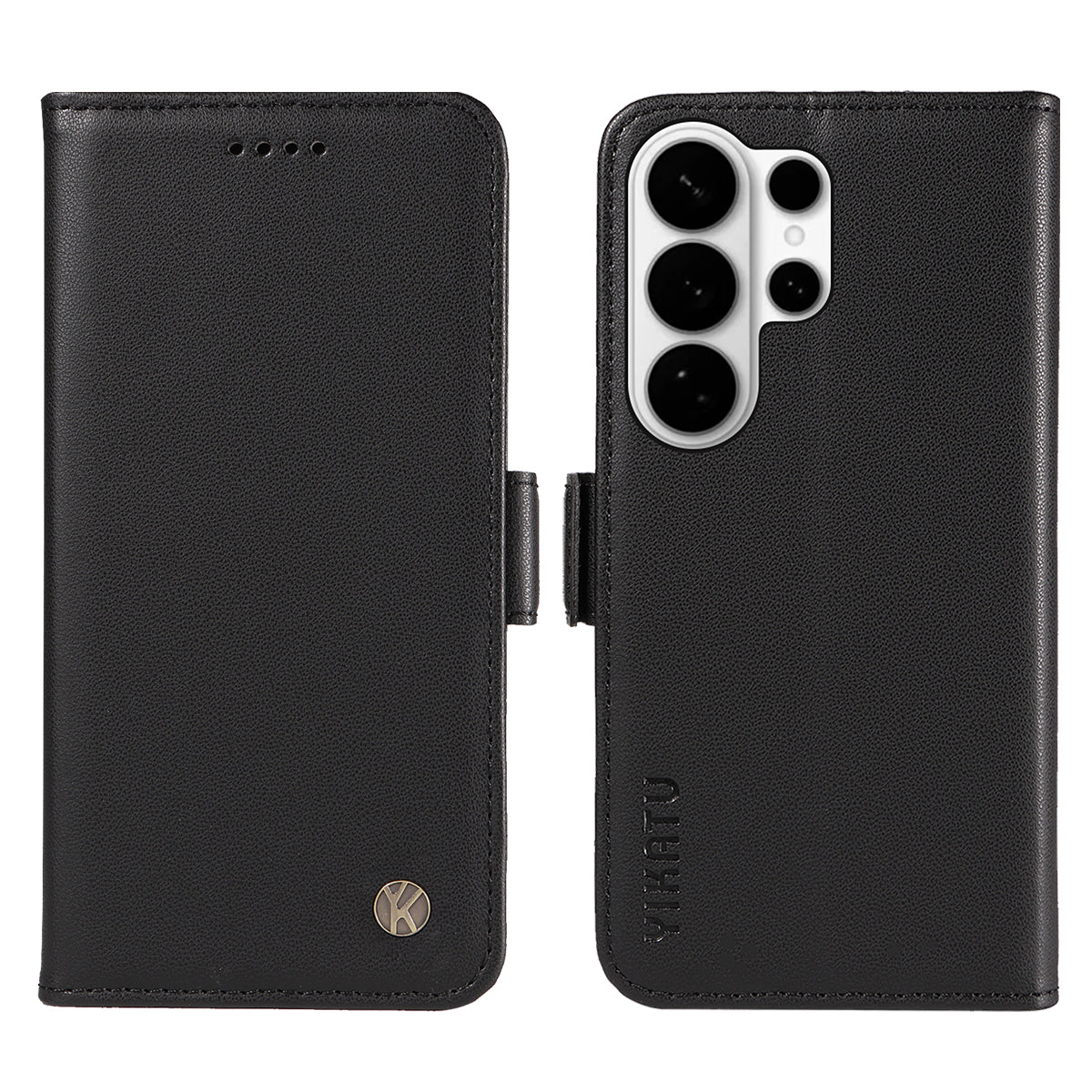 For-Samsung-Galaxy-S26-Ultra-Wallet-Phone-Case-YIKATU-YK-003-Leather-Stand-Cover-Black