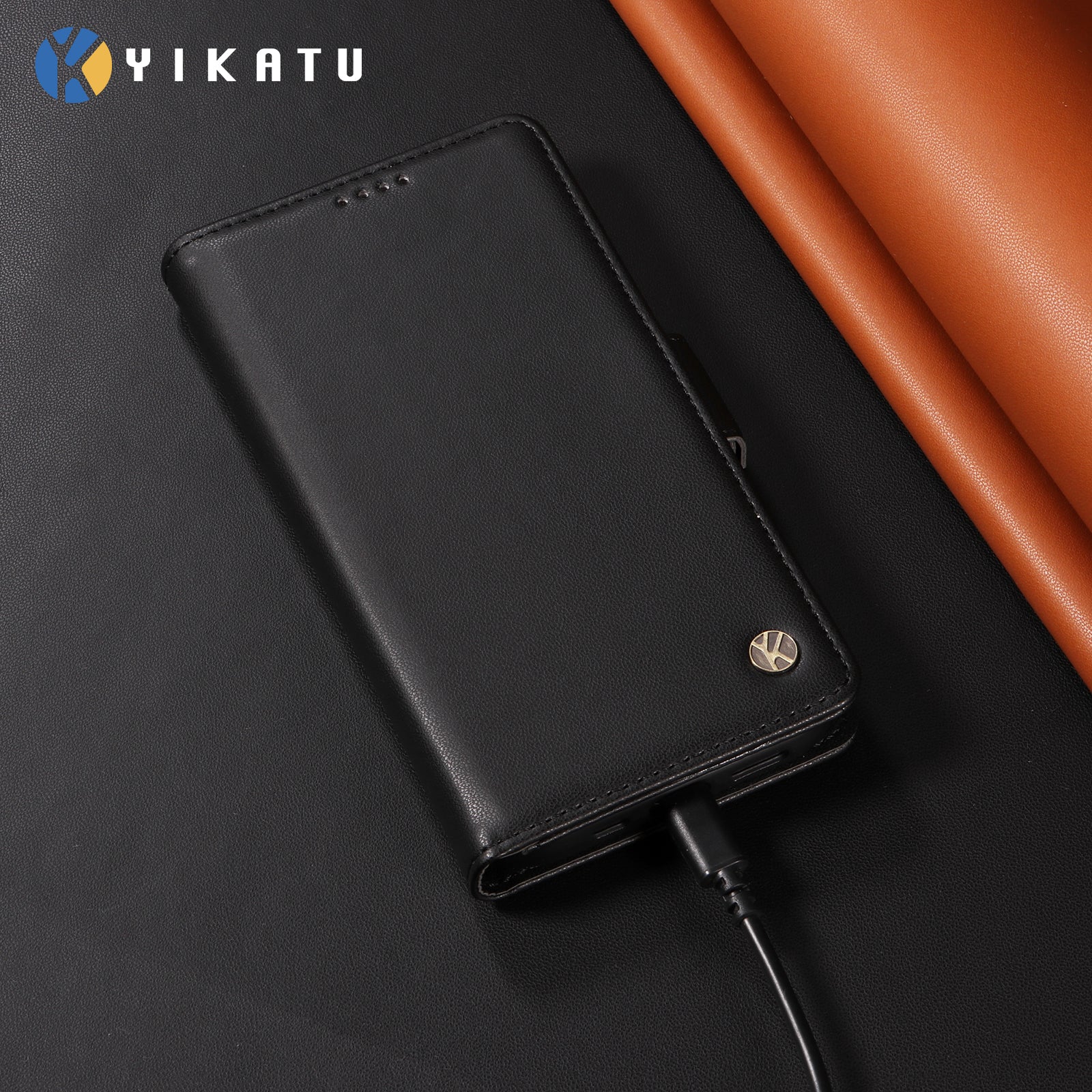 For-Samsung-Galaxy-S26-Ultra-Wallet-Phone-Case-YIKATU-YK-003-Leather-Stand-Cover-Black
