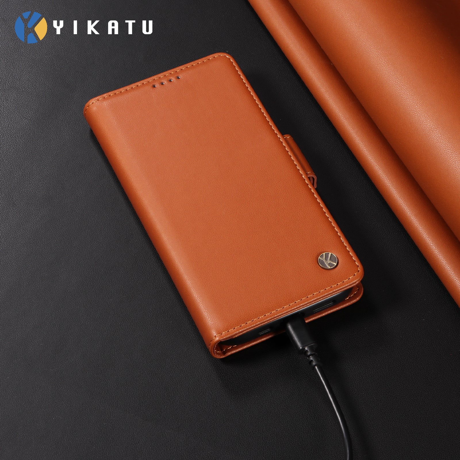 For-Samsung-Galaxy-S26-Ultra-Wallet-Phone-Case-YIKATU-YK-003-Leather-Stand-Cover-Brown