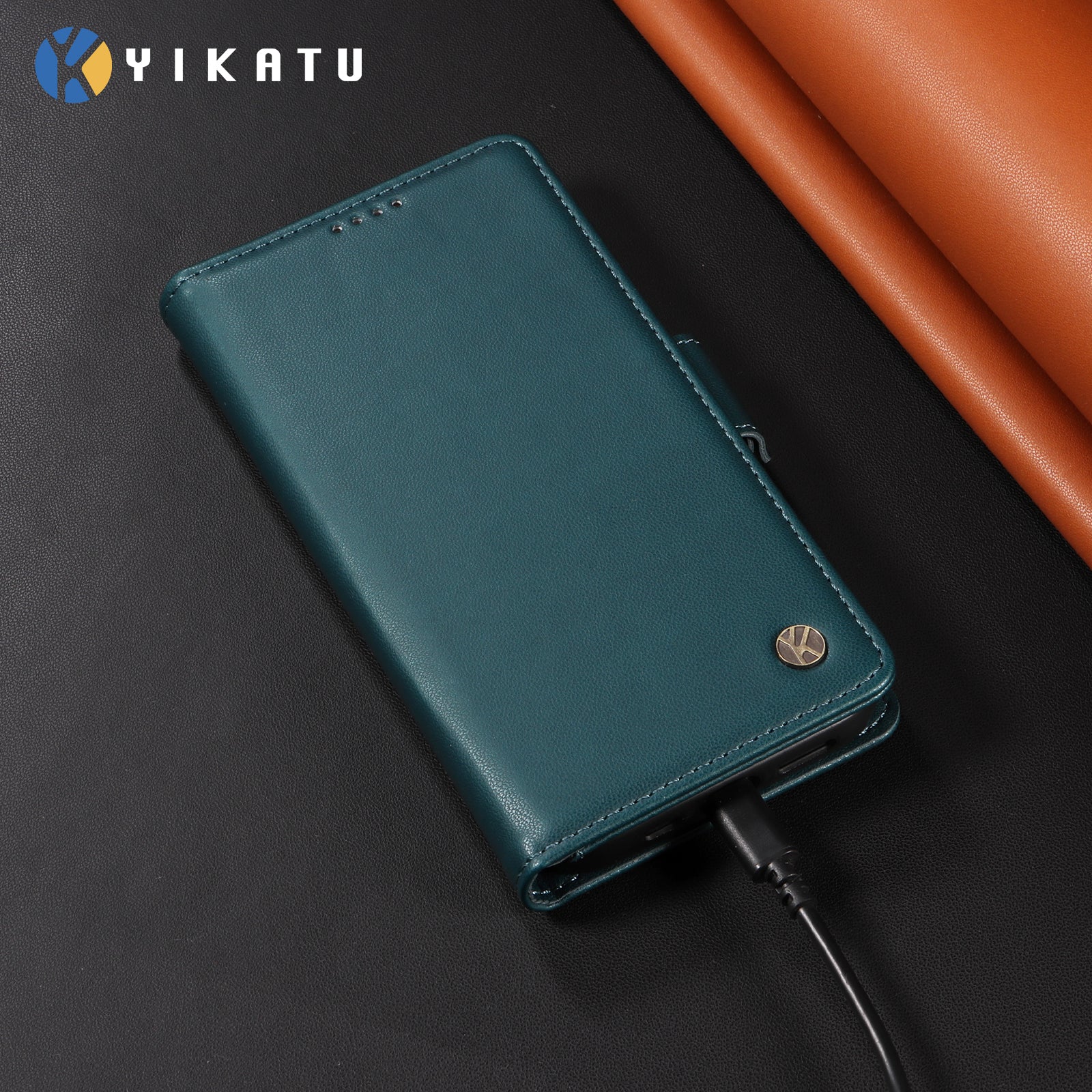 For-Samsung-Galaxy-S26-Ultra-Wallet-Phone-Case-YIKATU-YK-003-Leather-Stand-Cover-Green