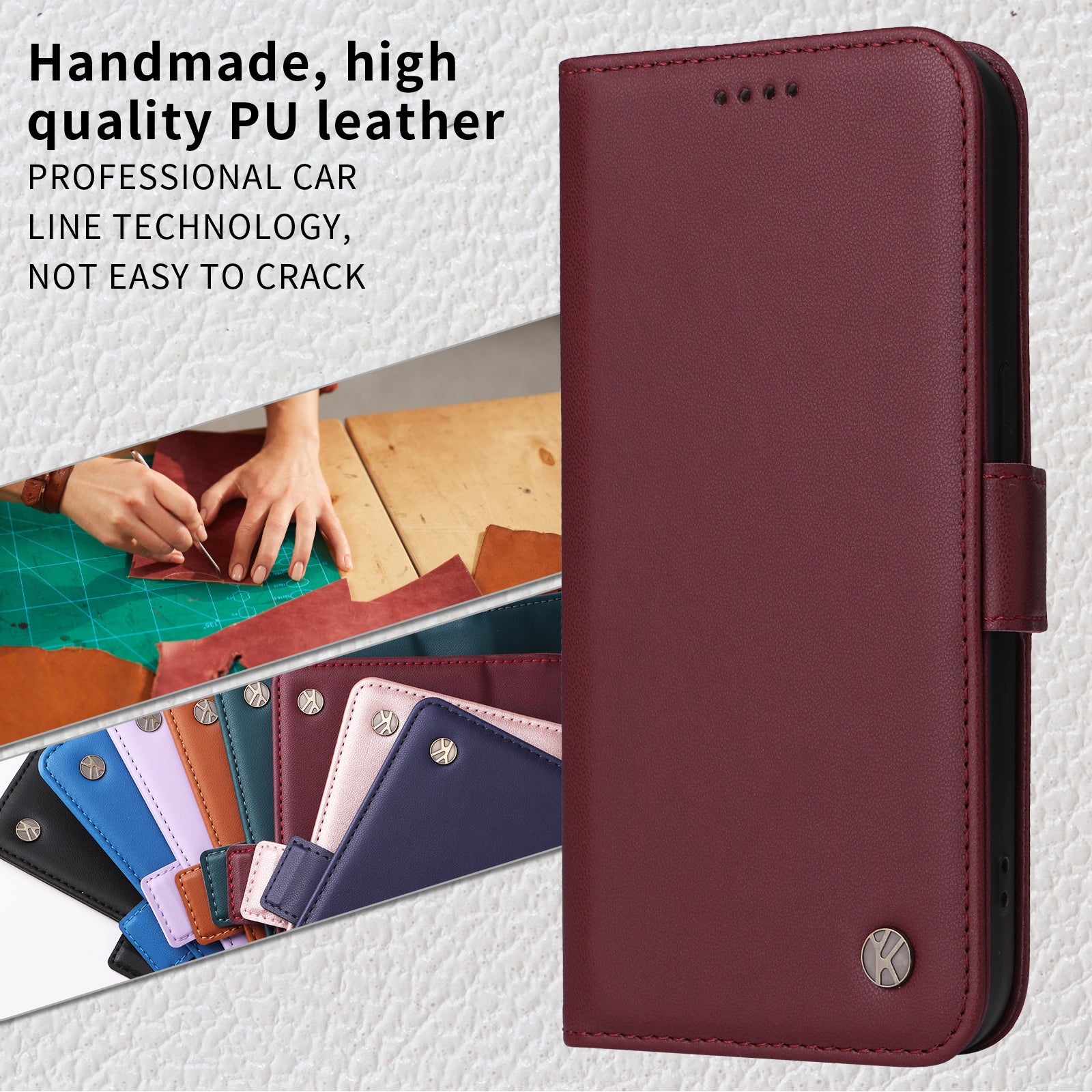 For-Samsung-Galaxy-S26-Ultra-Wallet-Phone-Case-YIKATU-YK-003-Leather-Stand-Cover-Wine-Red