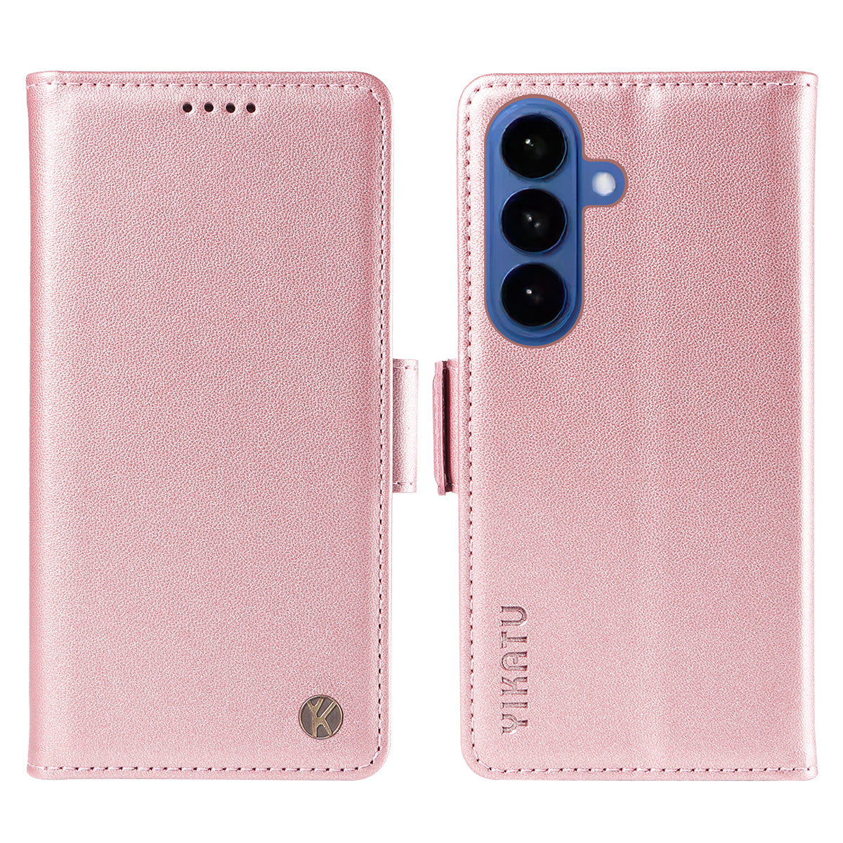 For-Samsung-Galaxy-S26-/-S26-Pro-Wallet-Phone-Case-YIKATU-YK-003-Leather-Stand-Cover-Rose-Gold