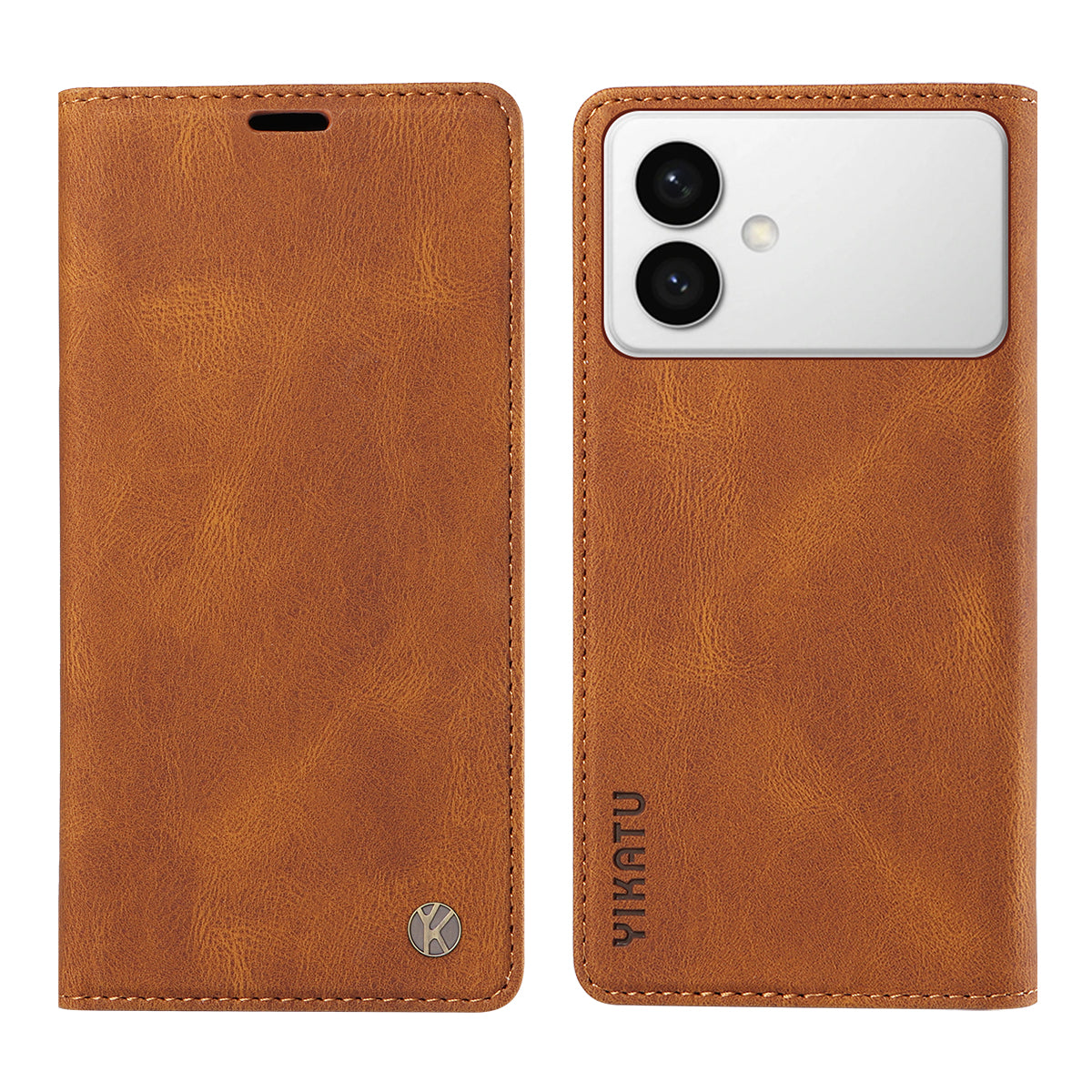 For-Samsung-Galaxy-S26-Edge-Leather-Cover-YIKATU-YK-004-Skin-Touch-Wallet-Phone-Cases-Brown