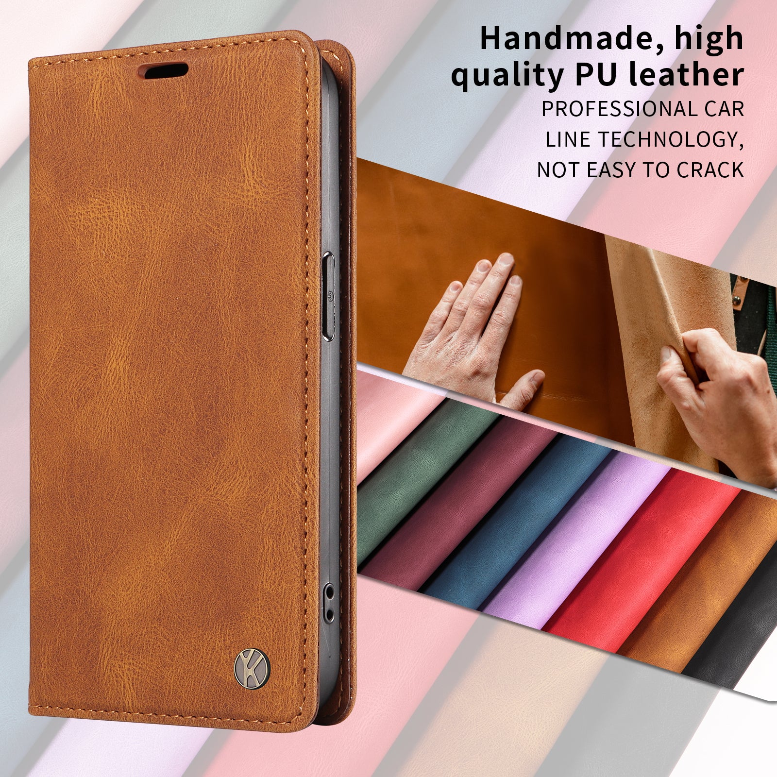 For-Samsung-Galaxy-S26-Edge-Leather-Cover-YIKATU-YK-004-Skin-Touch-Wallet-Phone-Cases-Brown