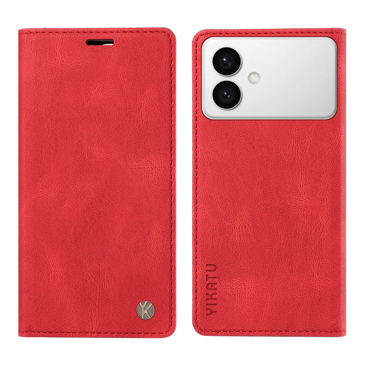 For-Samsung-Galaxy-S26-Edge-Leather-Cover-YIKATU-YK-004-Skin-Touch-Wallet-Phone-Cases-Red
