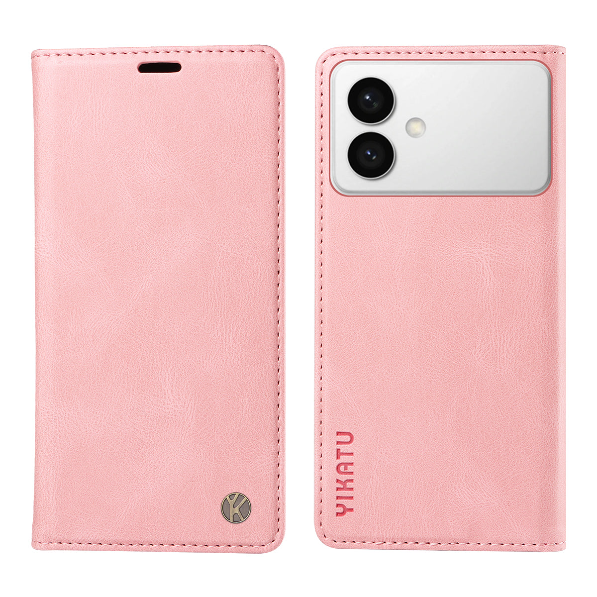For-Samsung-Galaxy-S26-Edge-Leather-Cover-YIKATU-YK-004-Skin-Touch-Wallet-Phone-Cases-Pink