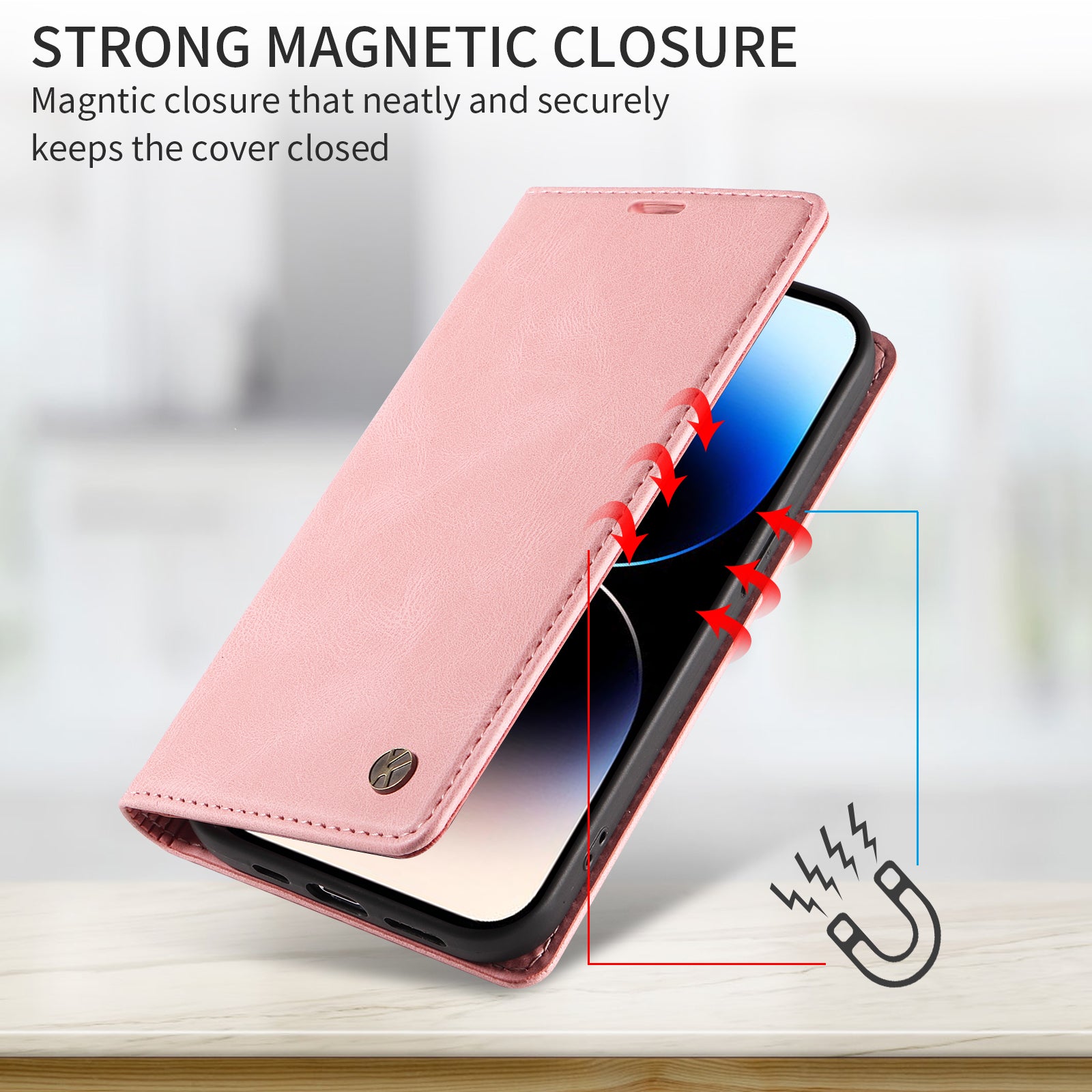 For-Samsung-Galaxy-S26-Edge-Leather-Cover-YIKATU-YK-004-Skin-Touch-Wallet-Phone-Cases-Pink