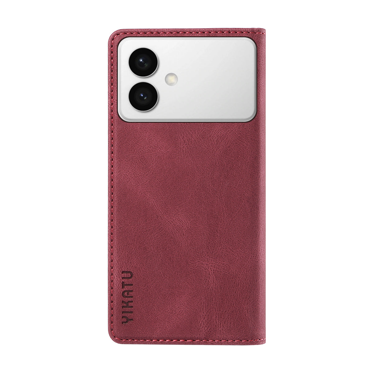 For-Samsung-Galaxy-S26-Edge-Leather-Cover-YIKATU-YK-004-Skin-Touch-Wallet-Phone-Cases-Wine-Red