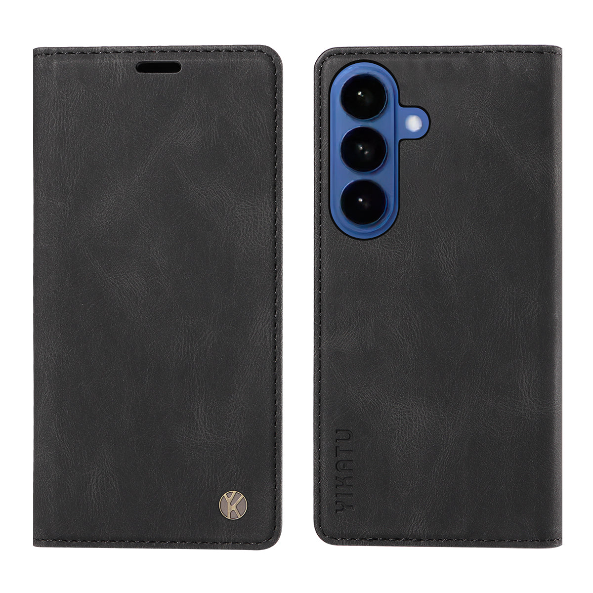 For-Samsung-Galaxy-S26-/-S26-Pro-Leather-Cover-YIKATU-YK-004-Skin-Touch-Wallet-Phone-Cases-Black