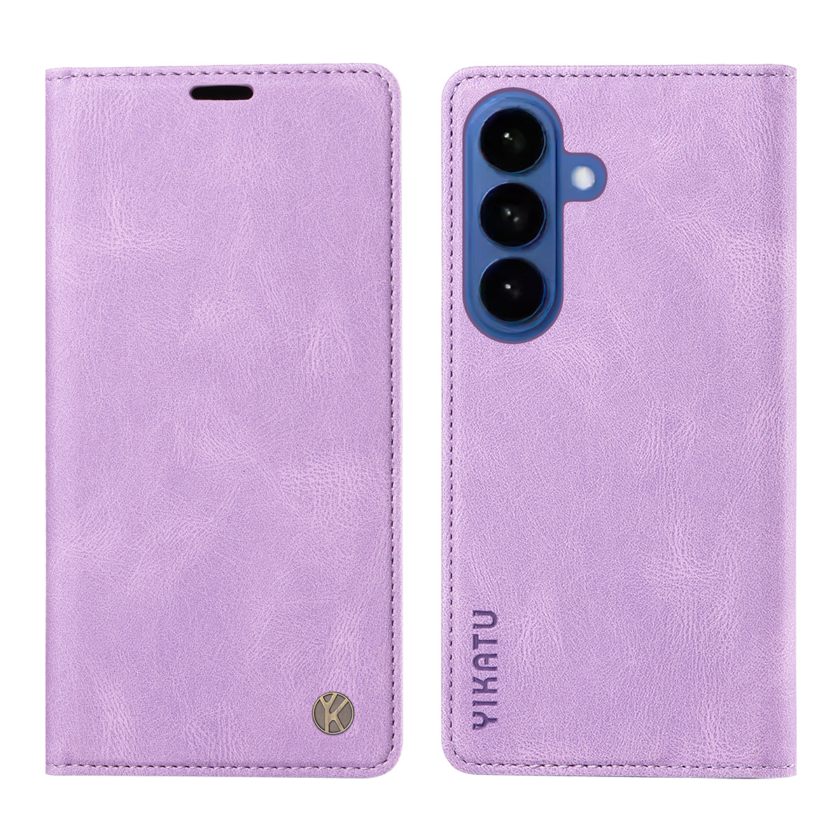 For-Samsung-Galaxy-S26-/-S26-Pro-Leather-Cover-YIKATU-YK-004-Skin-Touch-Wallet-Phone-Cases-Purple