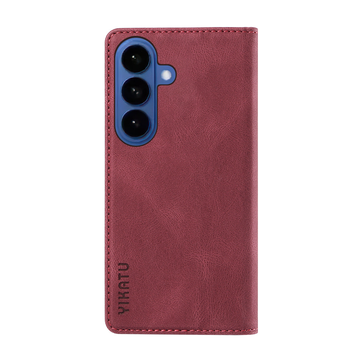 For-Samsung-Galaxy-S26-/-S26-Pro-Leather-Cover-YIKATU-YK-004-Skin-Touch-Wallet-Phone-Cases-Wine-Red