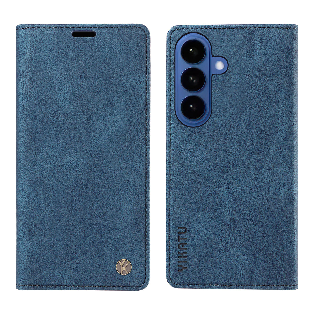 For-Samsung-Galaxy-S26-/-S26-Pro-Leather-Cover-YIKATU-YK-004-Skin-Touch-Wallet-Phone-Cases-Blue