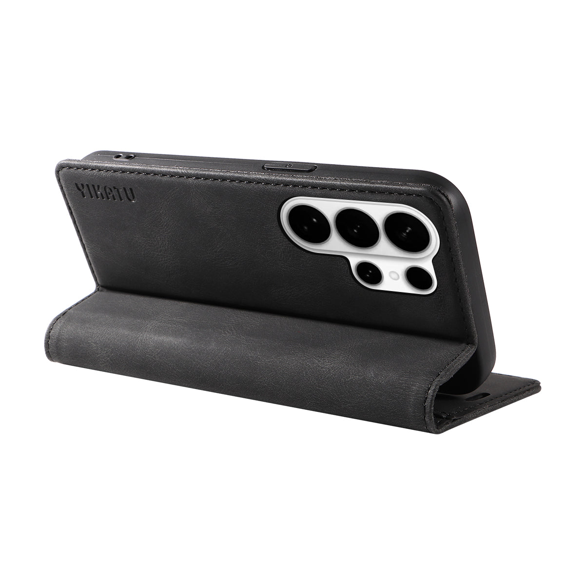 For-Samsung-Galaxy-S26-Ultra-Leather-Cover-YIKATU-YK-004-Skin-Touch-Wallet-Phone-Cases-Black