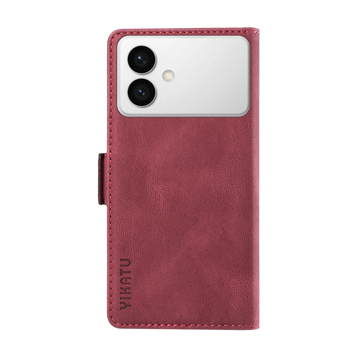 For-Samsung-Galaxy-S26-Edge-Leather-Case-YIKATU-YK-005-Skin-touch-Feeling-Wallet-Phone-Cover-Wine-Red