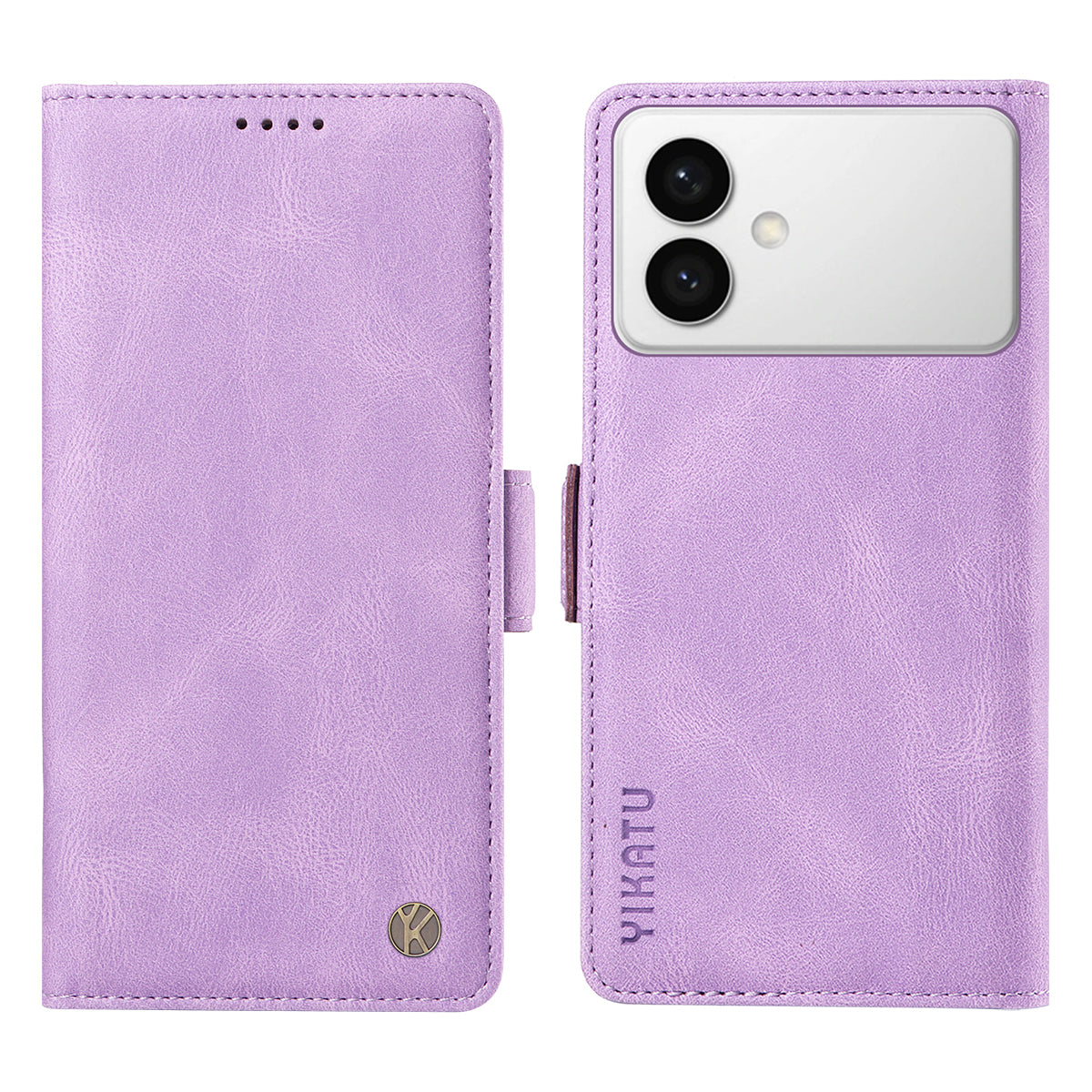 For-Samsung-Galaxy-S26-Edge-Leather-Case-YIKATU-YK-005-Skin-touch-Feeling-Wallet-Phone-Cover-Purple