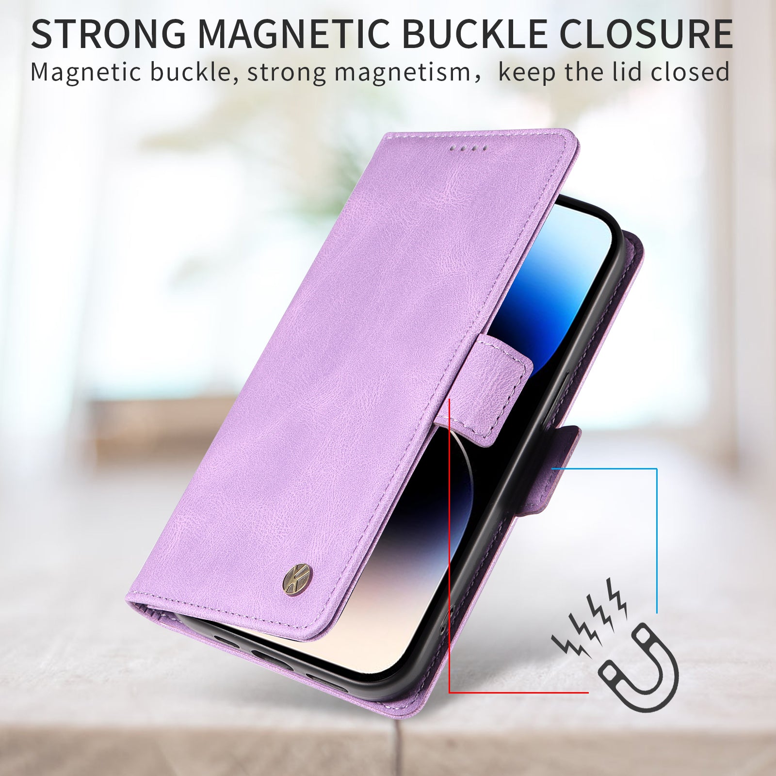 For-Samsung-Galaxy-S26-Edge-Leather-Case-YIKATU-YK-005-Skin-touch-Feeling-Wallet-Phone-Cover-Purple