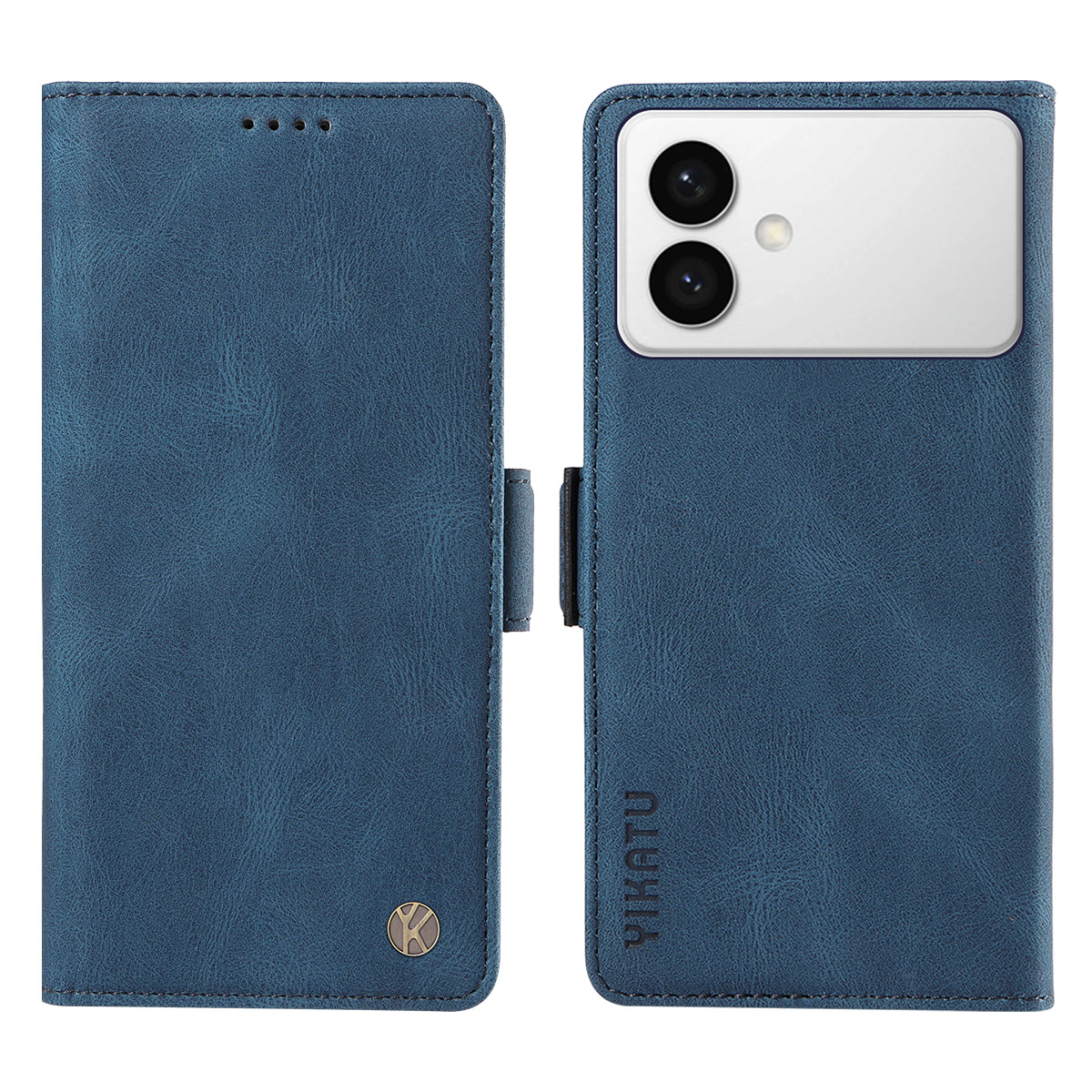 For-Samsung-Galaxy-S26-Edge-Leather-Case-YIKATU-YK-005-Skin-touch-Feeling-Wallet-Phone-Cover-Blue