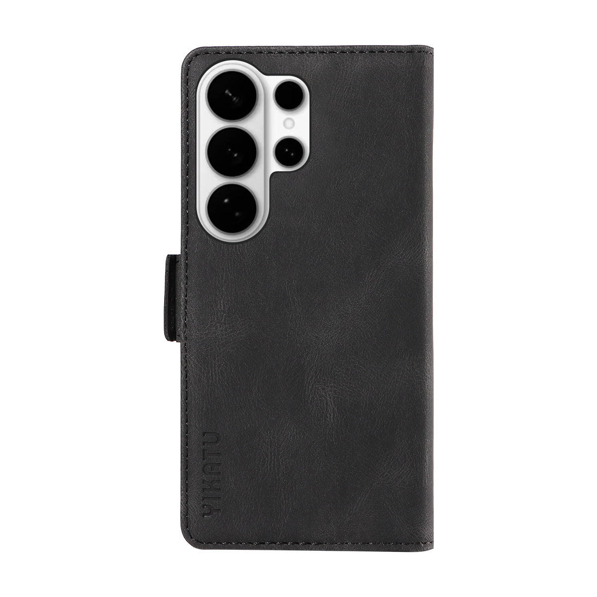 For-Samsung-Galaxy-S26-Ultra-Leather-Case-YIKATU-YK-005-Skin-touch-Feeling-Wallet-Phone-Cover-Black