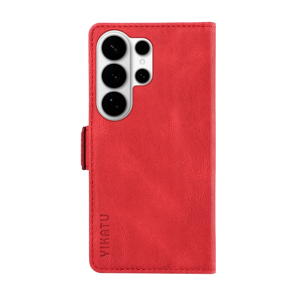 For-Samsung-Galaxy-S26-Ultra-Leather-Case-YIKATU-YK-005-Skin-touch-Feeling-Wallet-Phone-Cover-Red