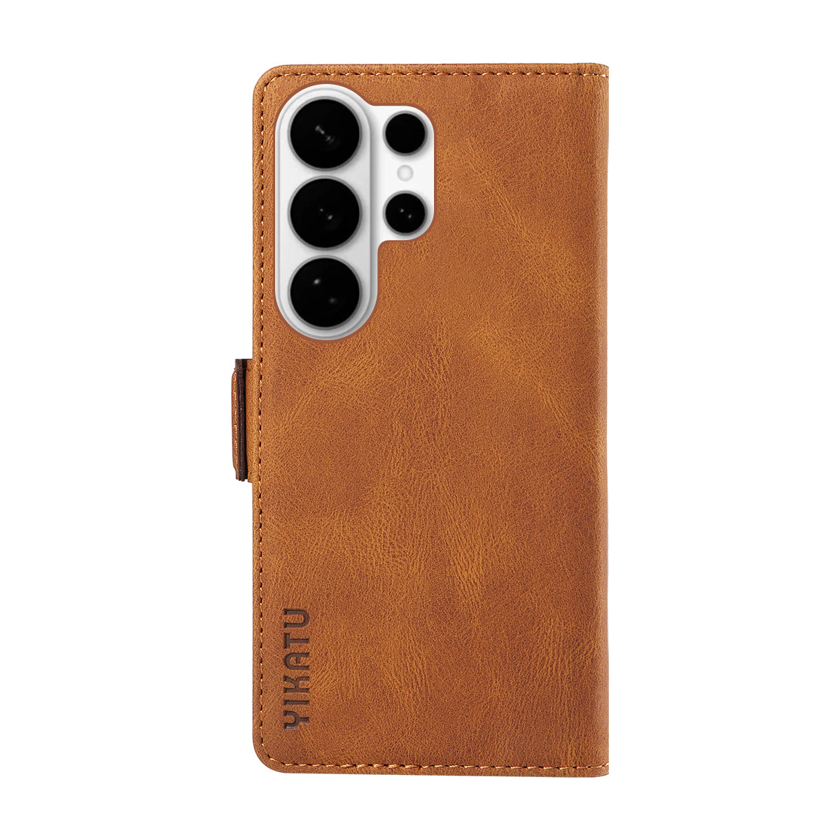 For-Samsung-Galaxy-S26-Ultra-Leather-Case-YIKATU-YK-005-Skin-touch-Feeling-Wallet-Phone-Cover-Brown