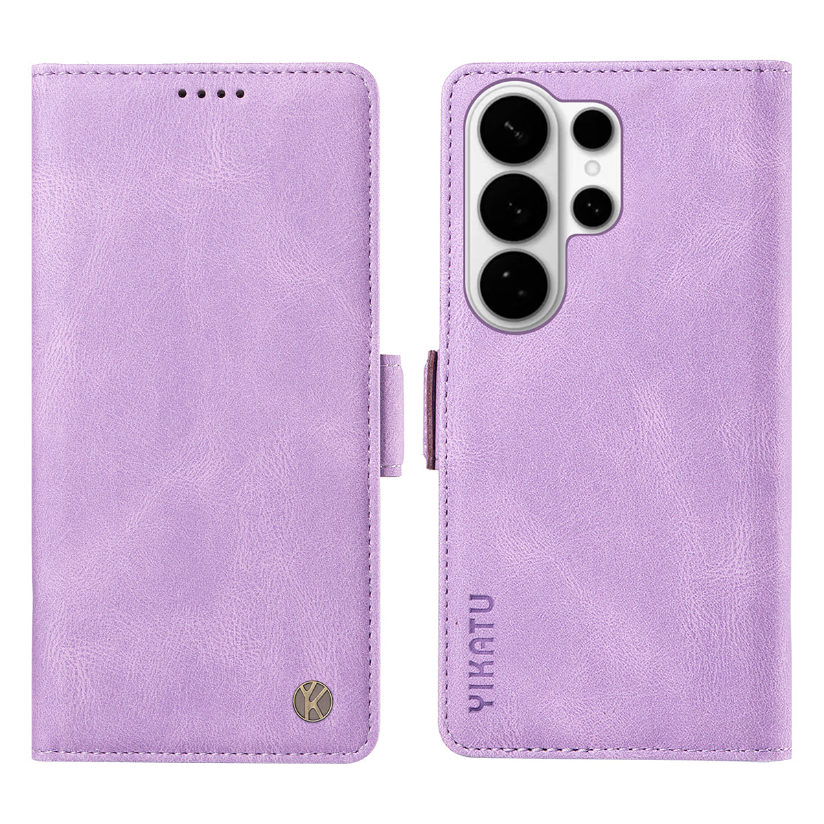 For-Samsung-Galaxy-S26-Ultra-Leather-Case-YIKATU-YK-005-Skin-touch-Feeling-Wallet-Phone-Cover-Purple