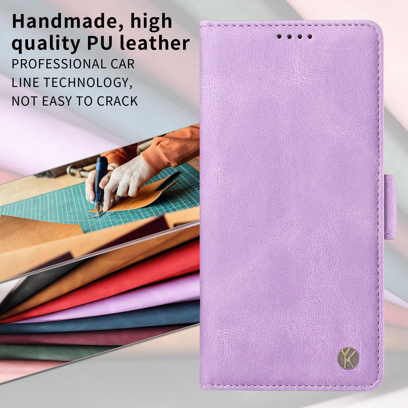 For-Samsung-Galaxy-S26-Ultra-Leather-Case-YIKATU-YK-005-Skin-touch-Feeling-Wallet-Phone-Cover-Purple