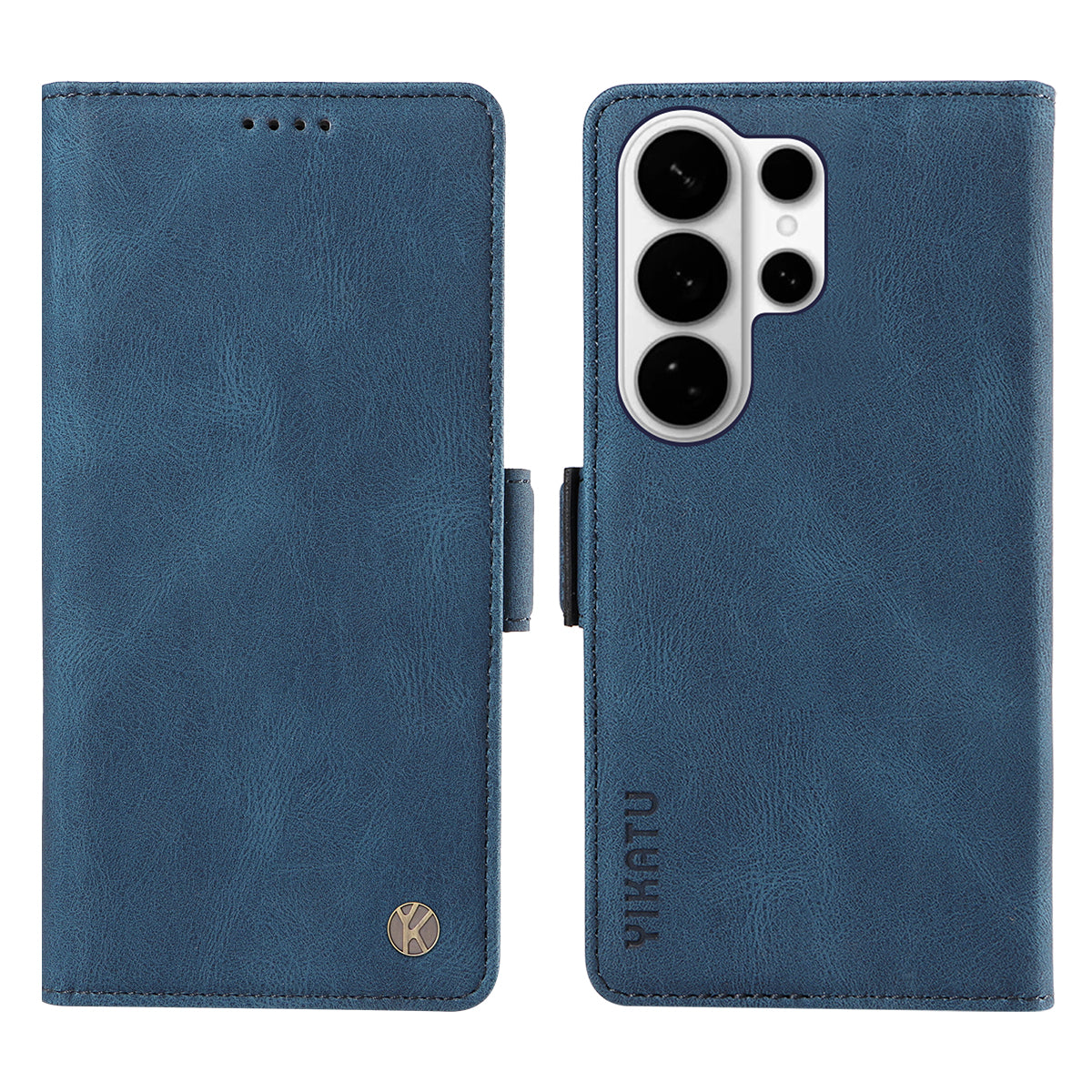 For-Samsung-Galaxy-S26-Ultra-Leather-Case-YIKATU-YK-005-Skin-touch-Feeling-Wallet-Phone-Cover-Blue