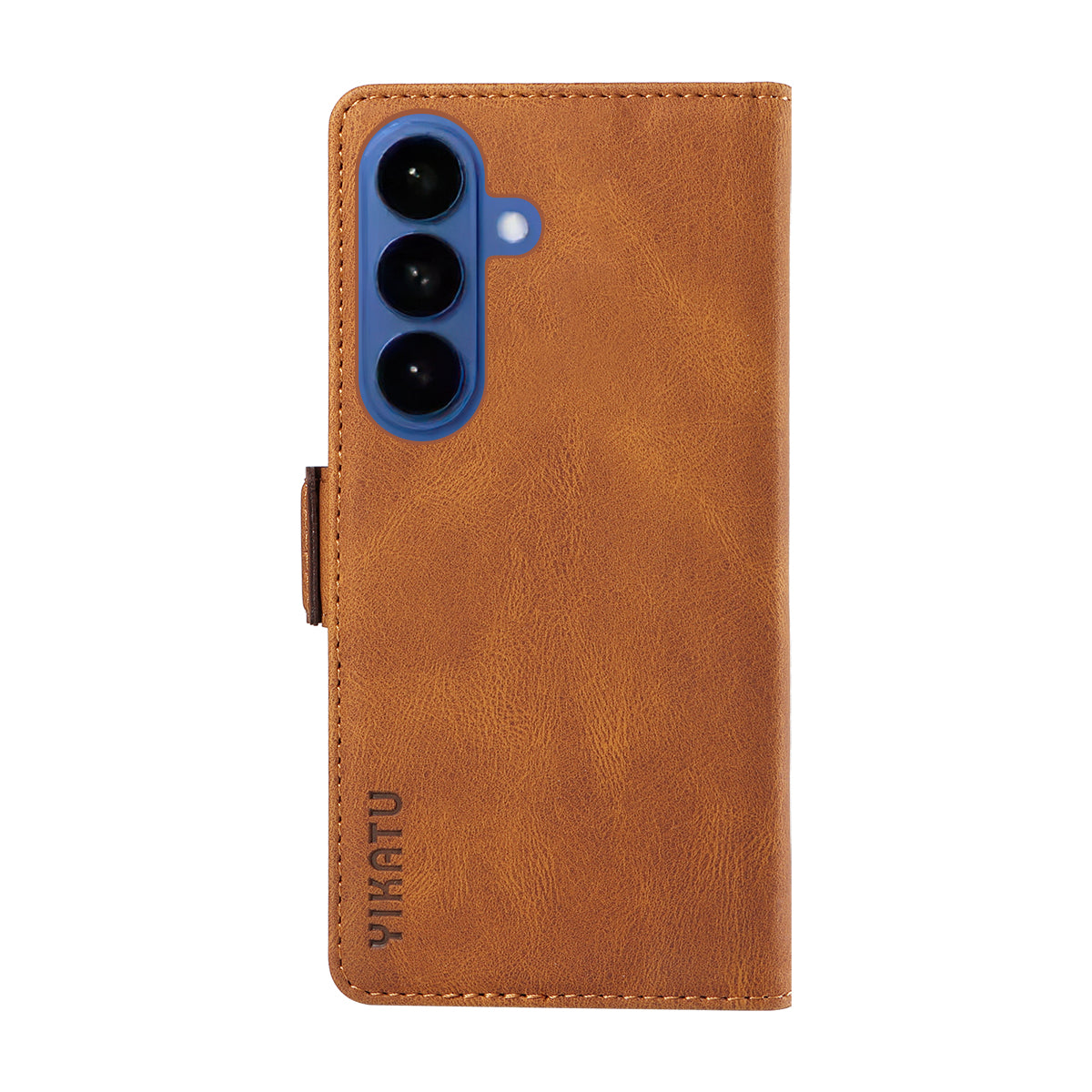 For-Samsung-Galaxy-S26-/-S26-Pro-Leather-Case-YIKATU-YK-005-Skin-touch-Feeling-Wallet-Phone-Cover-Brown