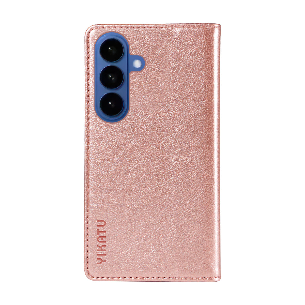 For-Samsung-Galaxy-S26-/-S26-Pro-Wallet-Case-YIKATU-YK-006-Magnetic-Closure-Leather-Phone-Cover-Litchi-Texture-Rose-Gold