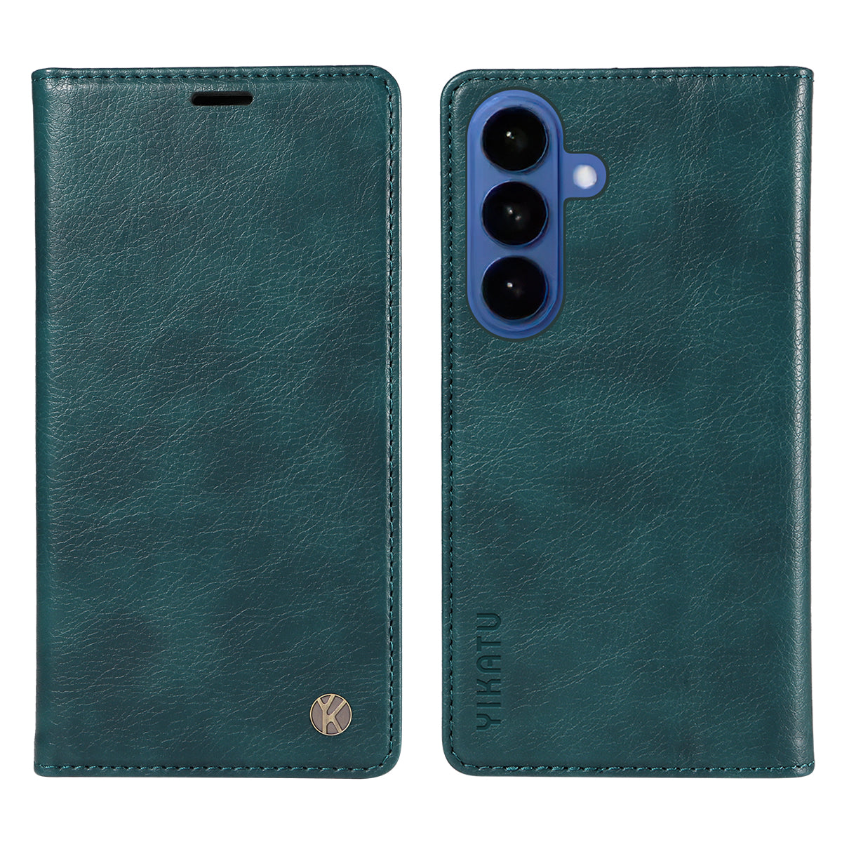 For-Samsung-Galaxy-S26-/-S26-Pro-Wallet-Case-YIKATU-YK-006-Magnetic-Closure-Leather-Phone-Cover-Litchi-Texture-Blue