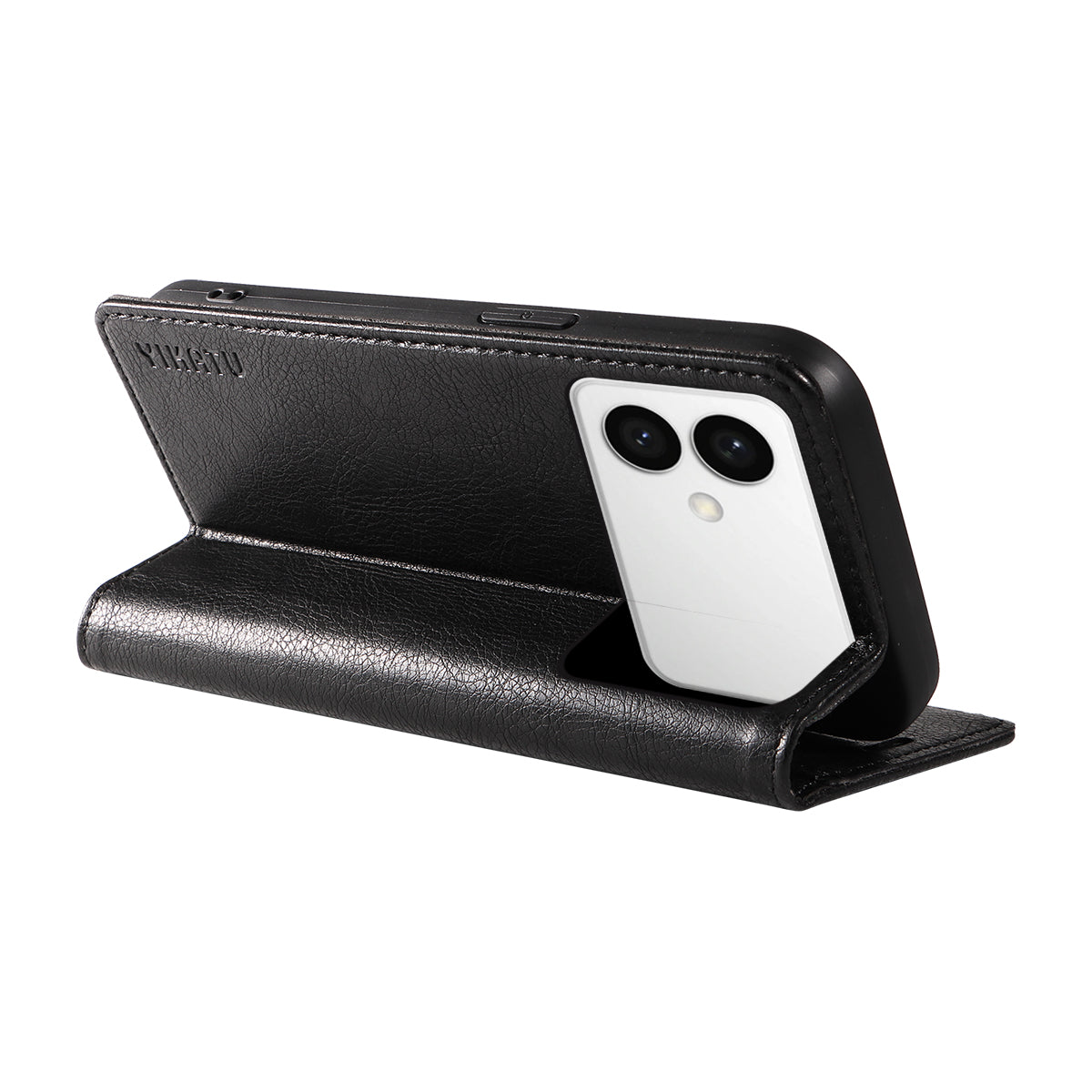 For-Samsung-Galaxy-S26-Edge-Wallet-Case-YIKATU-YK-006-Magnetic-Closure-Leather-Phone-Cover-Litchi-Texture-Black