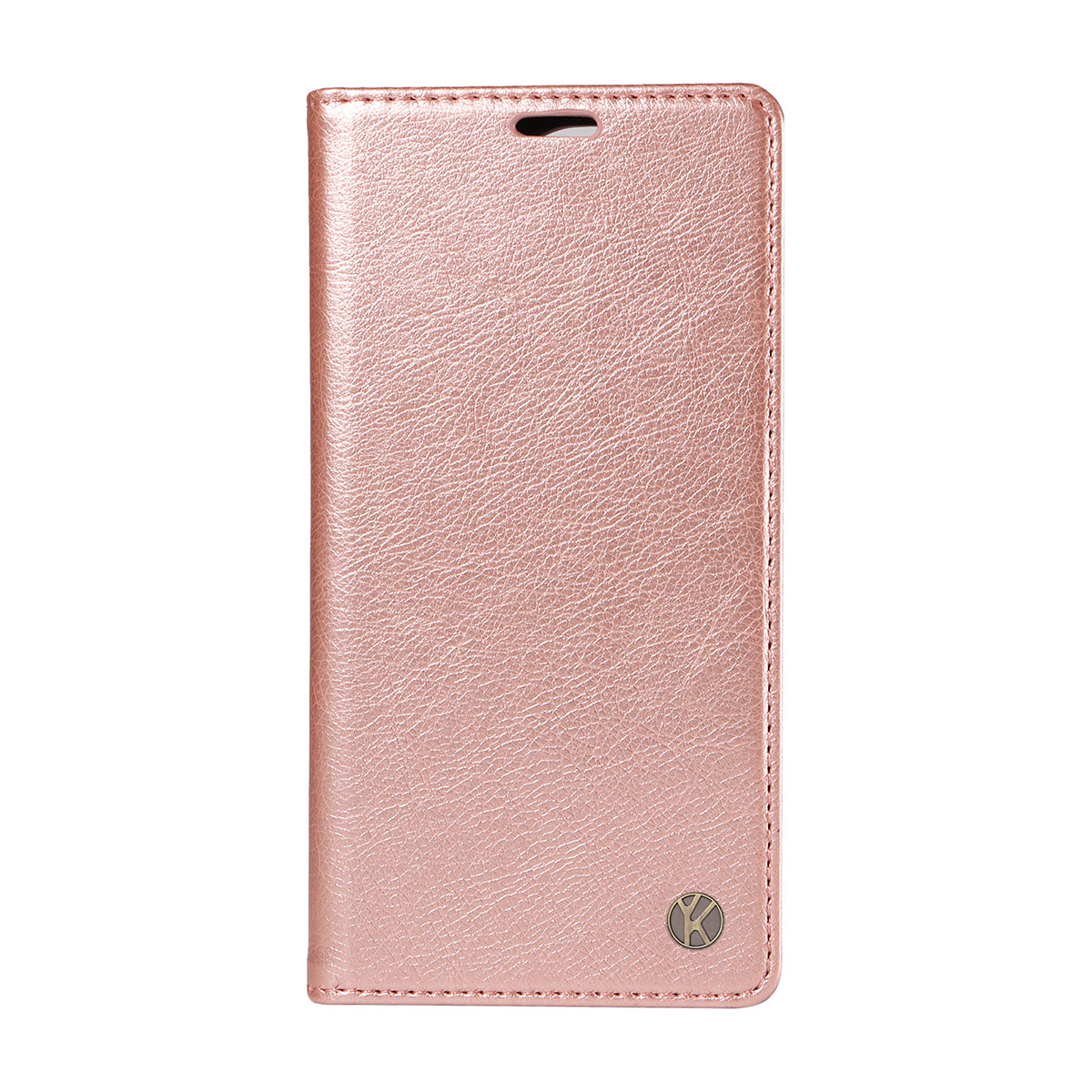 For-Samsung-Galaxy-S26-Edge-Wallet-Case-YIKATU-YK-006-Magnetic-Closure-Leather-Phone-Cover-Litchi-Texture-Rose-Gold