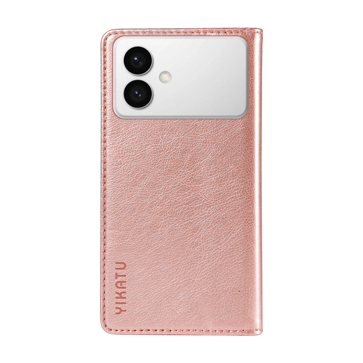 For-Samsung-Galaxy-S26-Edge-Wallet-Case-YIKATU-YK-006-Magnetic-Closure-Leather-Phone-Cover-Litchi-Texture-Rose-Gold
