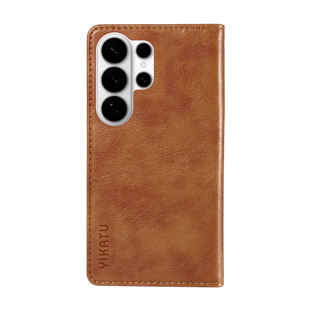 For-Samsung-Galaxy-S26-Ultra-Wallet-Case-YIKATU-YK-006-Magnetic-Closure-Leather-Phone-Cover-Litchi-Texture-Brown