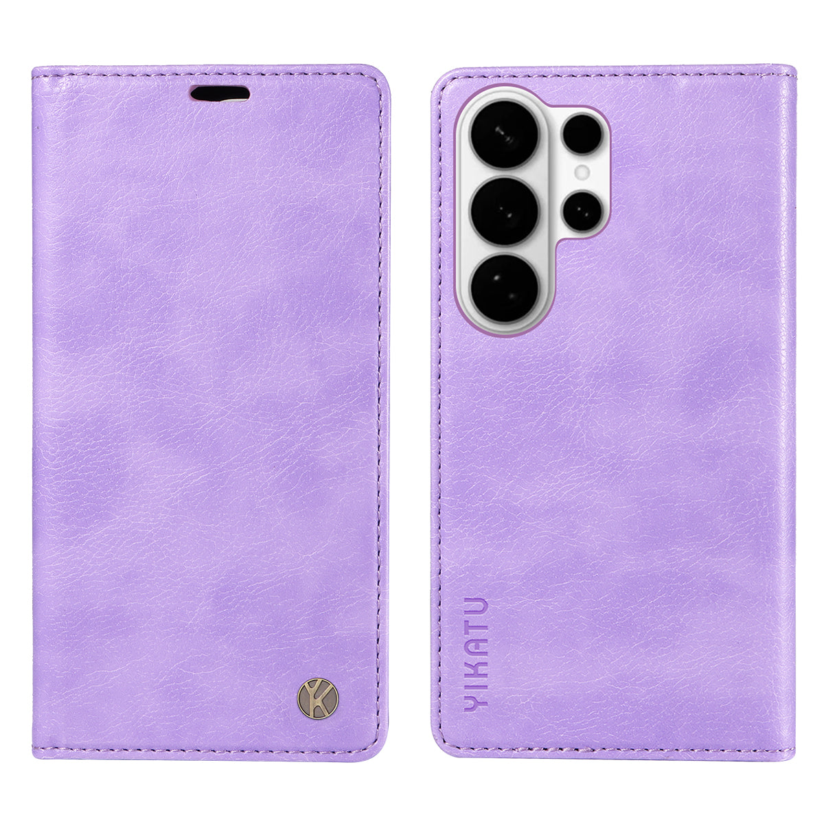 For-Samsung-Galaxy-S26-Ultra-Wallet-Case-YIKATU-YK-006-Magnetic-Closure-Leather-Phone-Cover-Litchi-Texture-Purple
