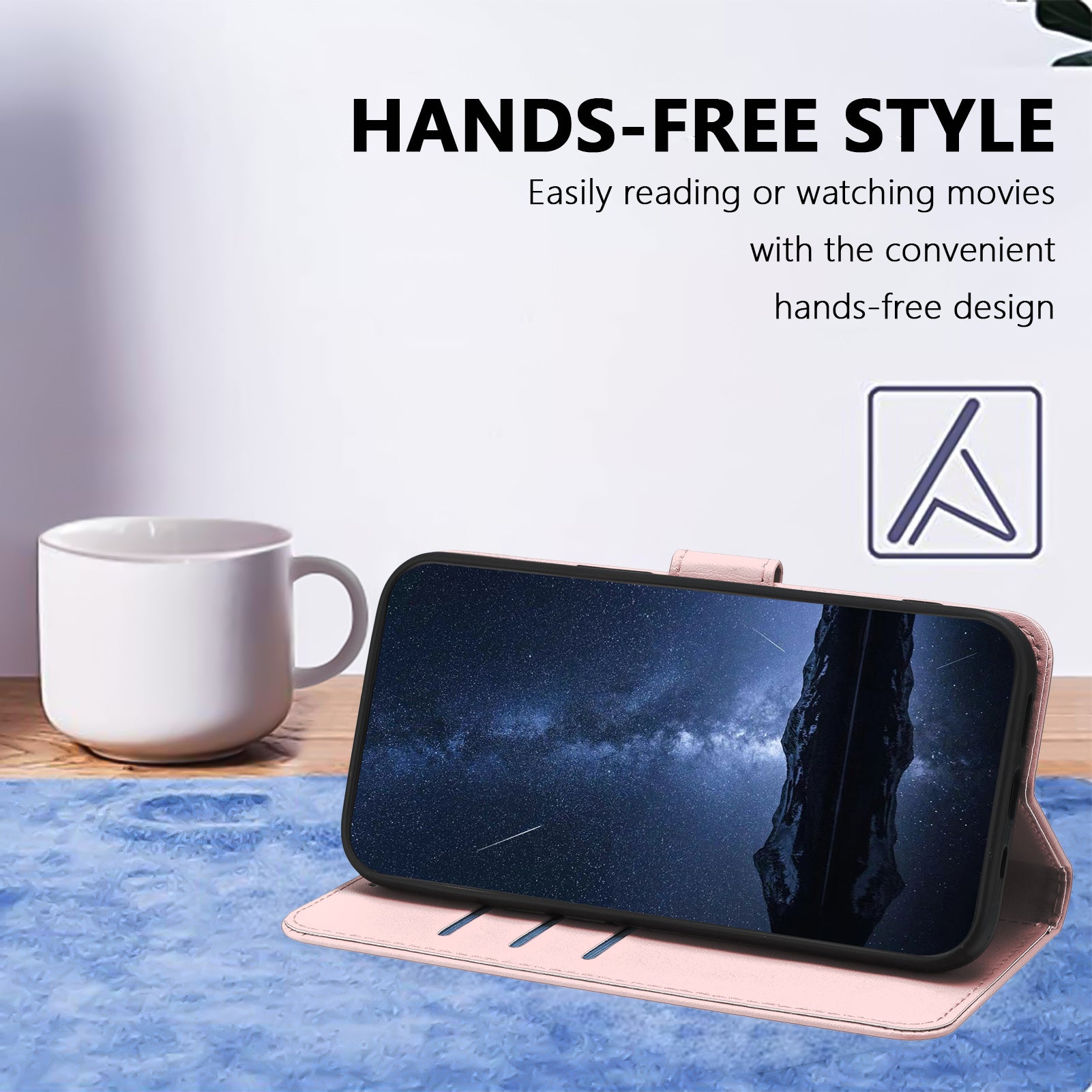 For-Samsung-Galaxy-S26-Ultra-Leather-Case-Wallet-Stand-Solid-Color-Anti-Drop-Phone-Cover-Rose-Gold