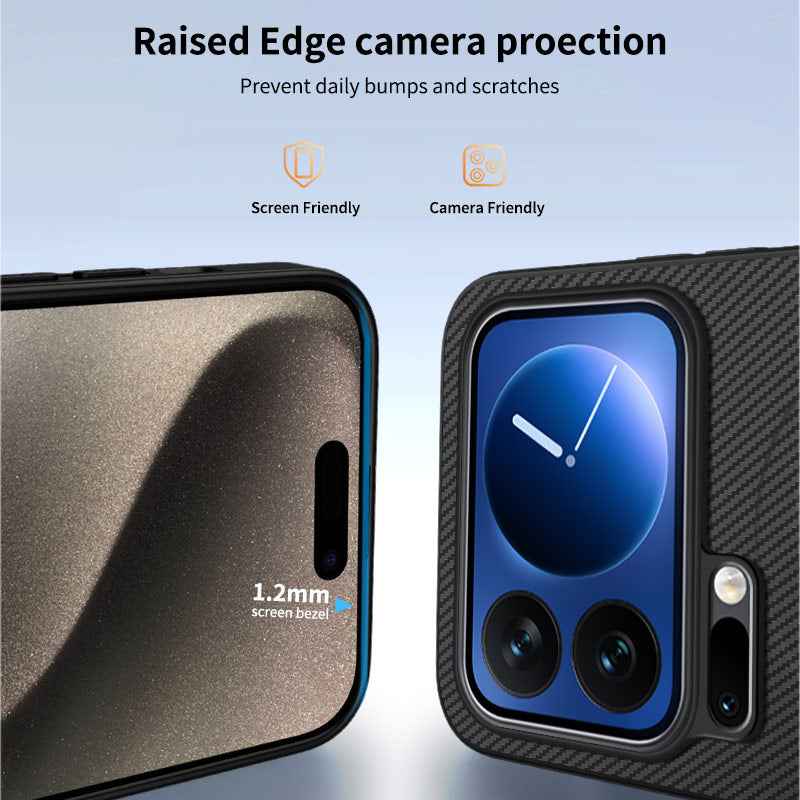 For Xiaomi 17 Pro Magnetic Case WANLONFENG TQ Series Carbon Fiber Texture PC TPU Phone Cover - Sapphire