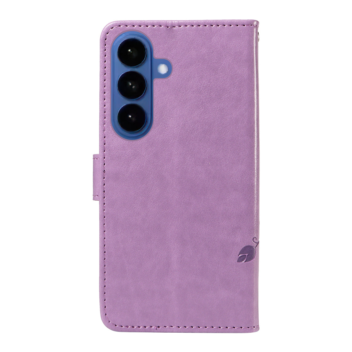 For-Samsung-Galaxy-S26-/-S26-Pro-PU-Leather-Cases-Flower-Pattern-Wallet-Stand-Phone-Cover-with-Strap-Light-Purple