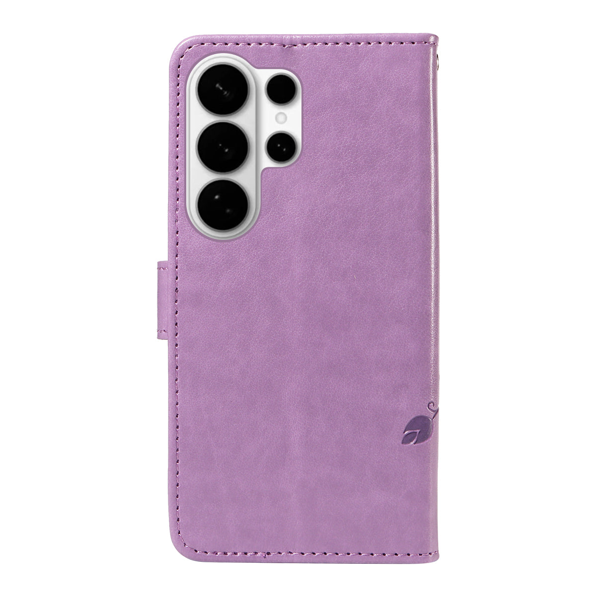For-Samsung-Galaxy-S26-Ultra-PU-Leather-Cases-Flower-Pattern-Wallet-Stand-Phone-Cover-with-Strap-Light-Purple